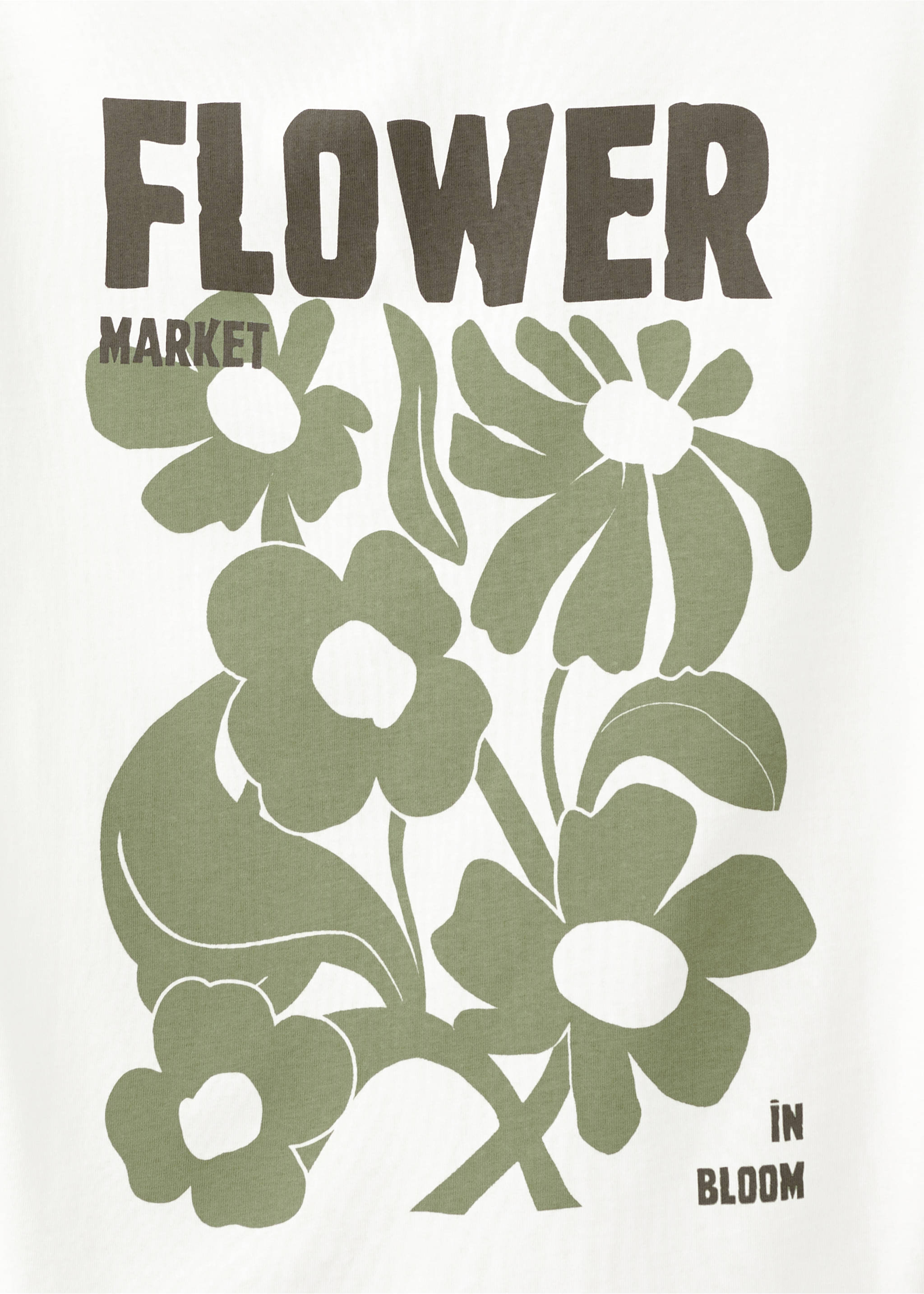 Printed cotton-blend t-shirt - Details of the article 0, Khaki. Ref: 27035828-00.