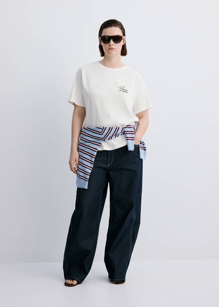 Printed cotton-blend t-shirt — Khaki