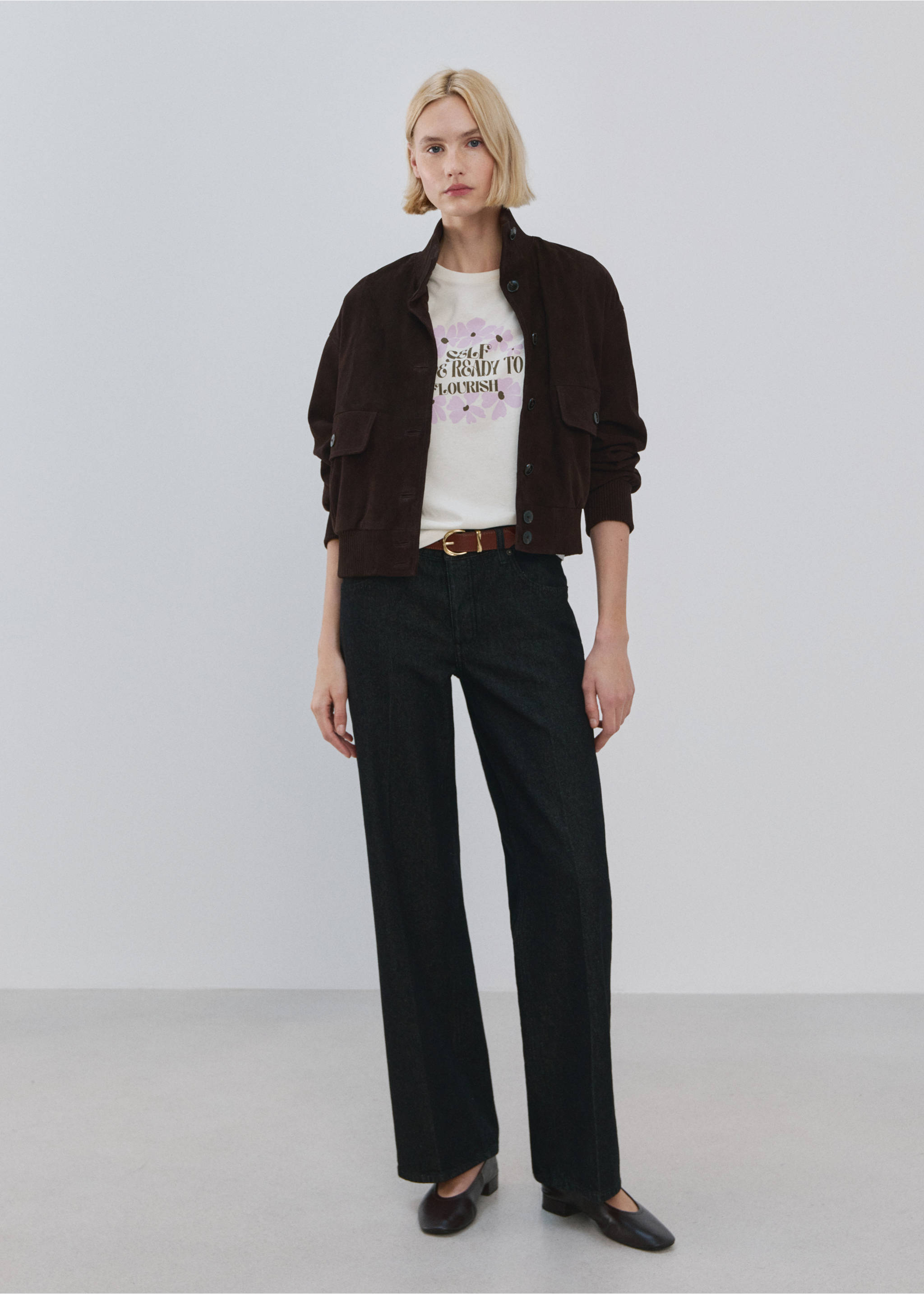 Printed cotton-blend t-shirt - General plane, Violet. Ref: 27035828-00.