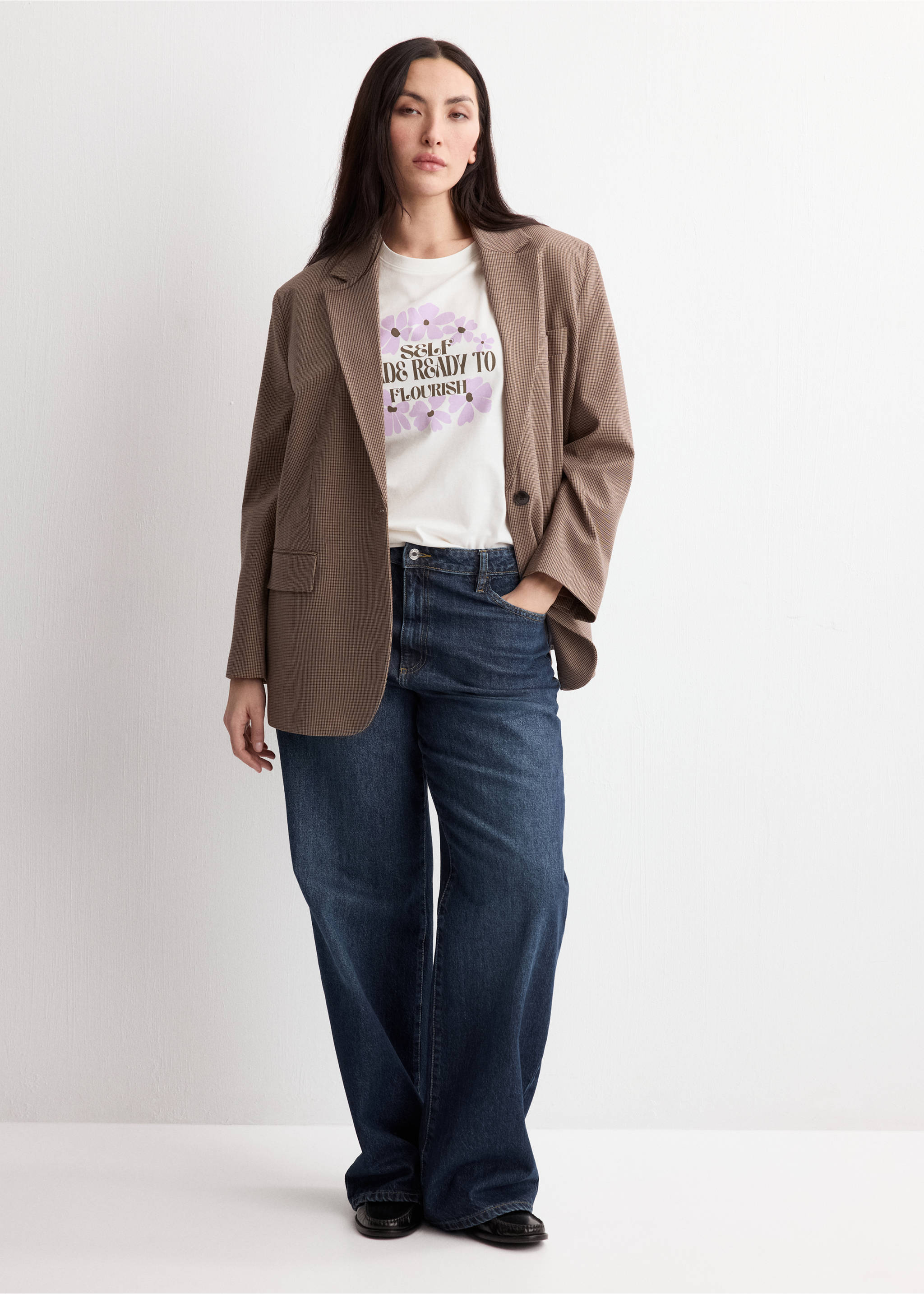 Printed cotton-blend t-shirt - Details of the article 3, Violet. Ref: 27035828-00.