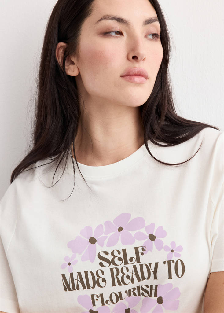 Printed cotton-blend t-shirt — Violet