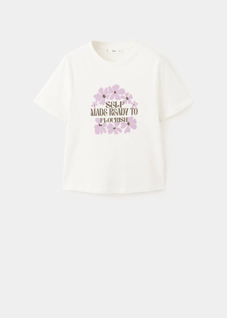 Printed cotton-blend t-shirt — Violet
