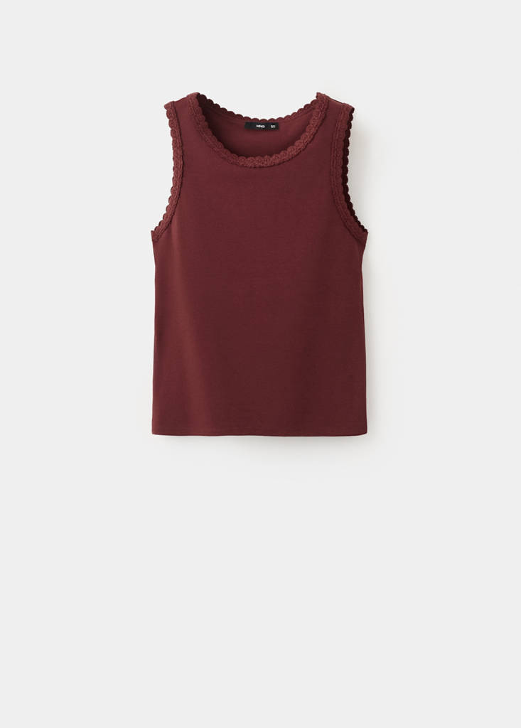 Scalloped edge tops — Brown