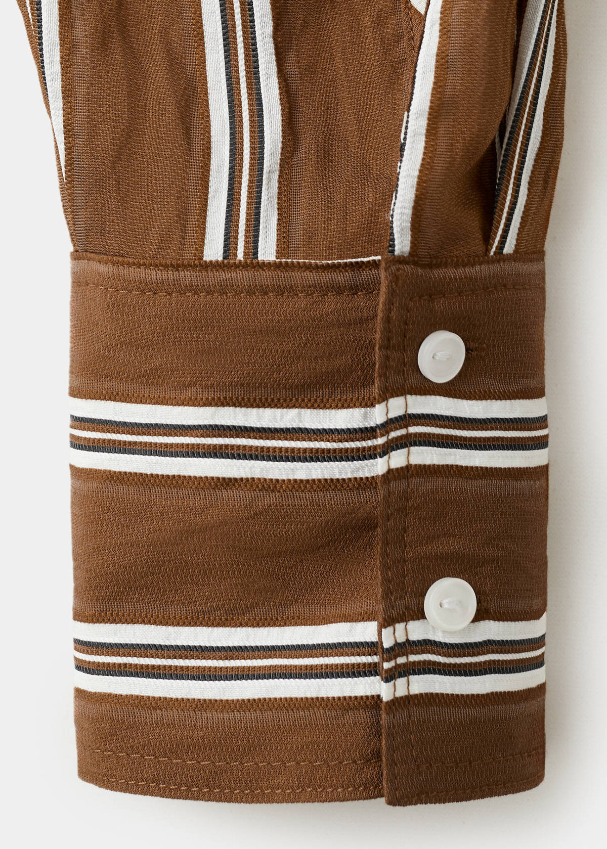 Striped straight shirt — Brown