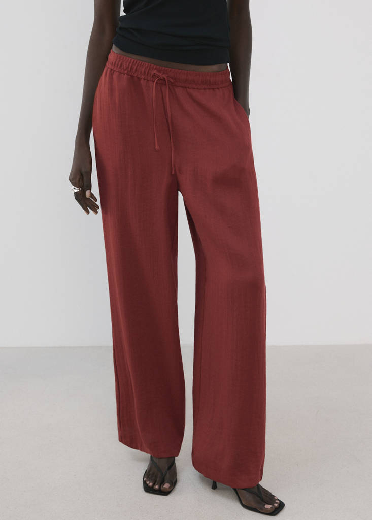 High-waist palazzo trousers — Red