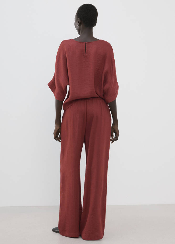 High-waist palazzo trousers — Red