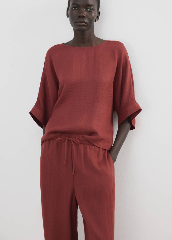 High-waist palazzo trousers — Red