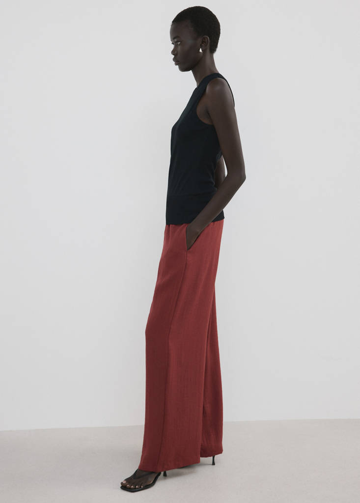 High-waist palazzo trousers — Red