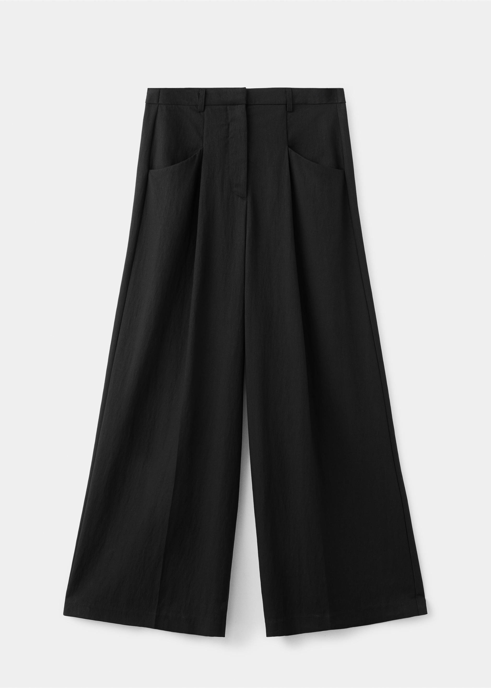 Wideleg lyocell trousers - Article without model, Black. Ref: 27035832-00.