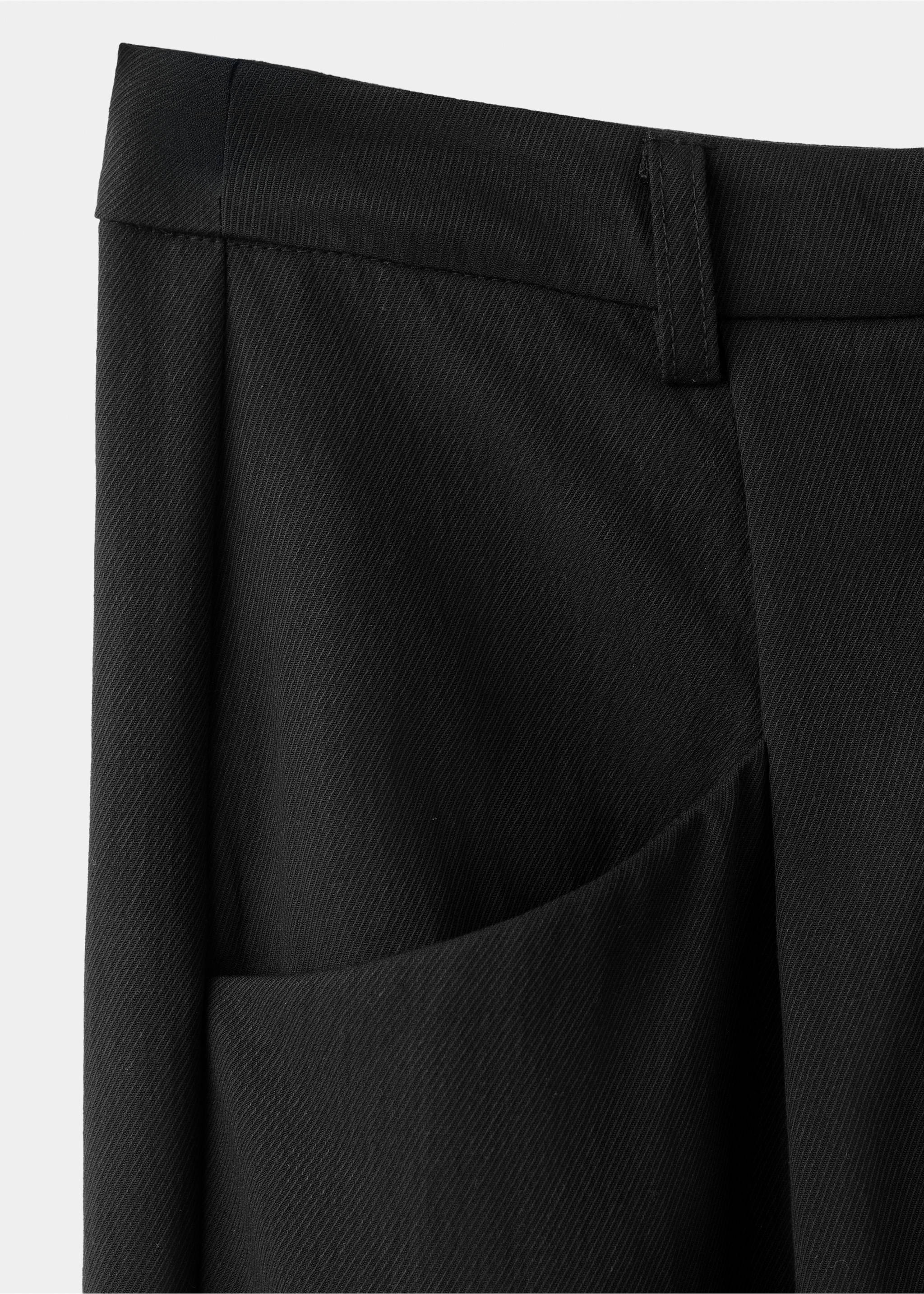 Wideleg lyocell trousers - Details of the article 0, Black. Ref: 27035832-00.