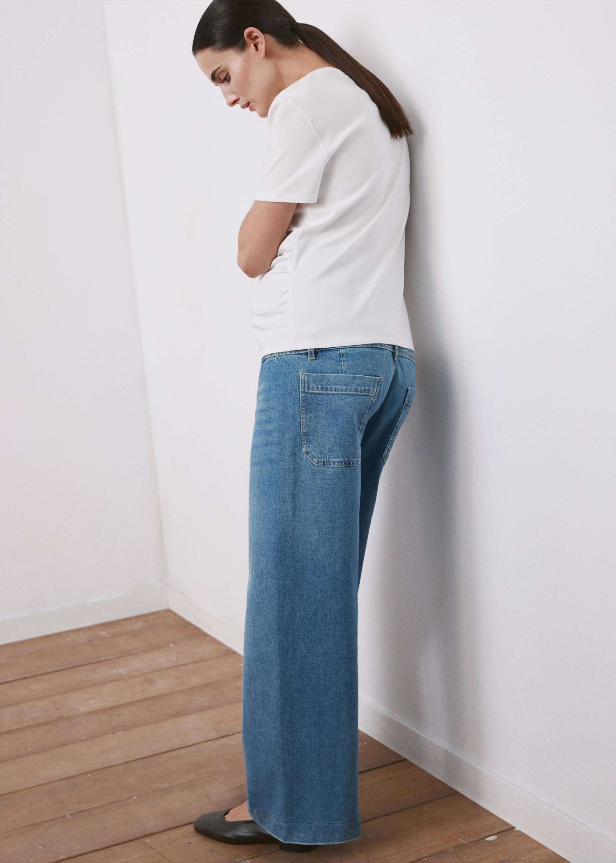 Cotton maternity t-shirt - Reverse of the article, White. Ref: 27035834-00.