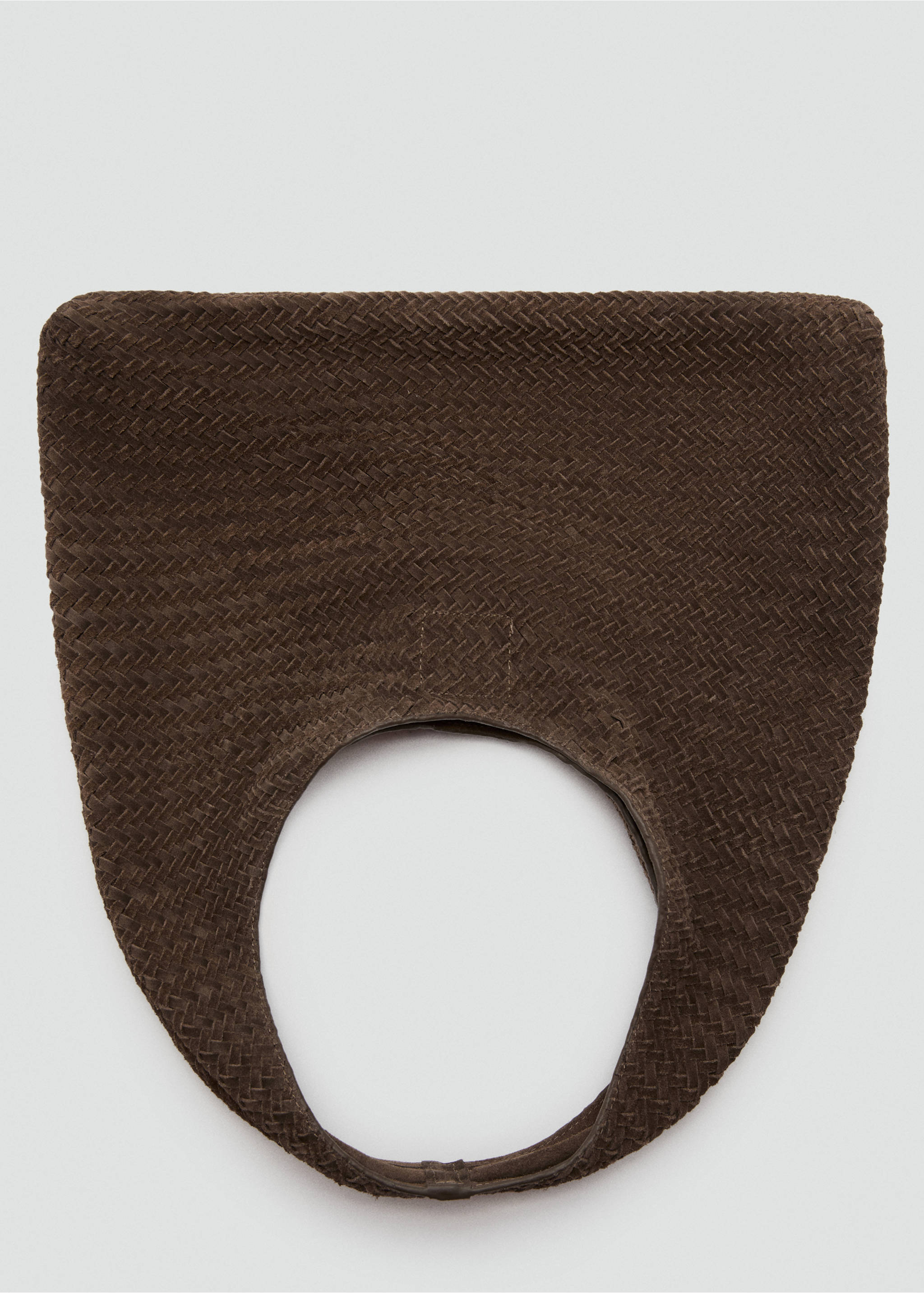 Braided leather shoulder bag - Details of the article 3, Brown. Ref: 27035835-00.