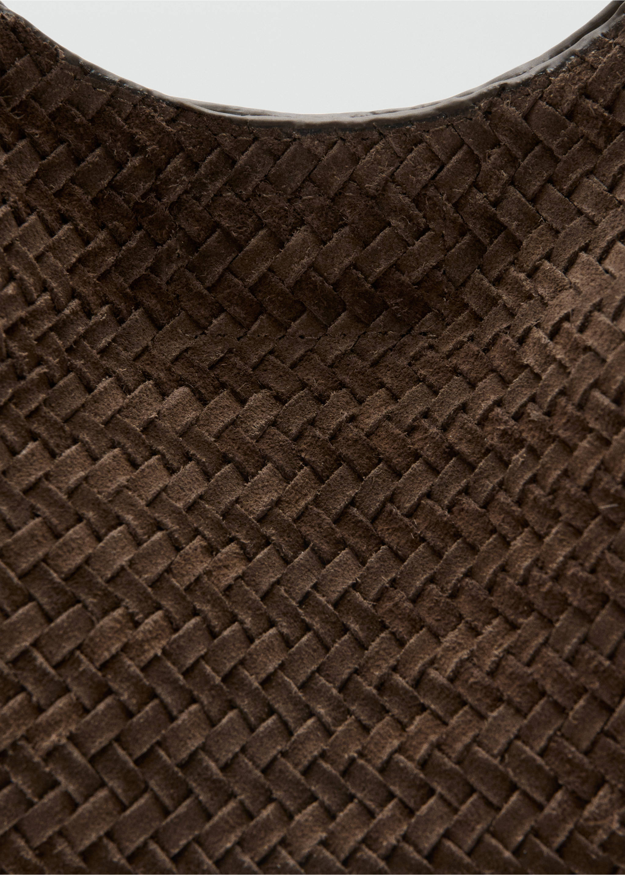 Braided leather shoulder bag - Details of the article 4, Brown. Ref: 27035835-00.