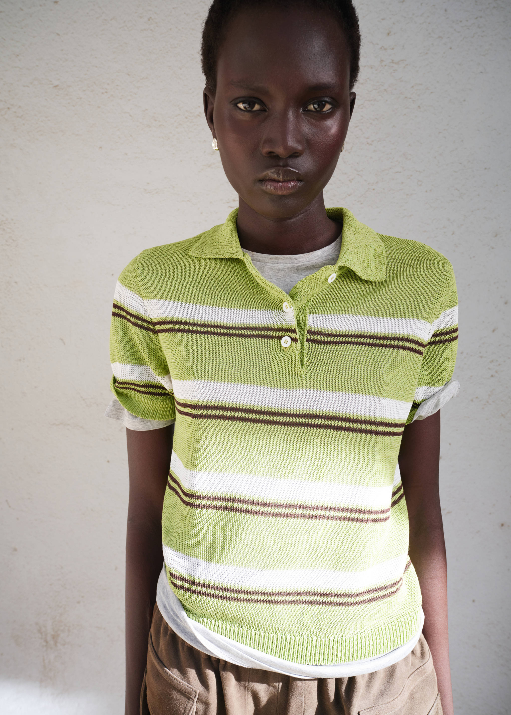 Pull-over maille col polo - Plan moyen