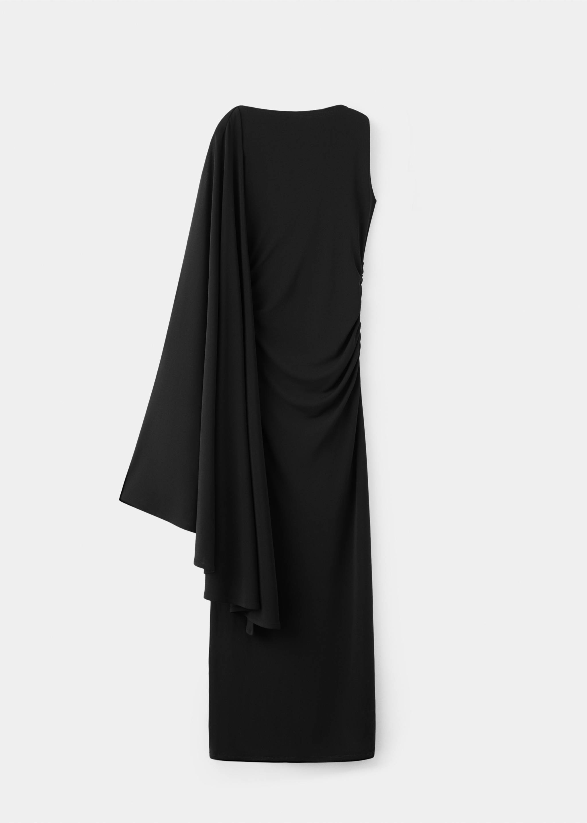 Asymmetric cape long dress - Article without model, Black. Ref: 27035840-00.