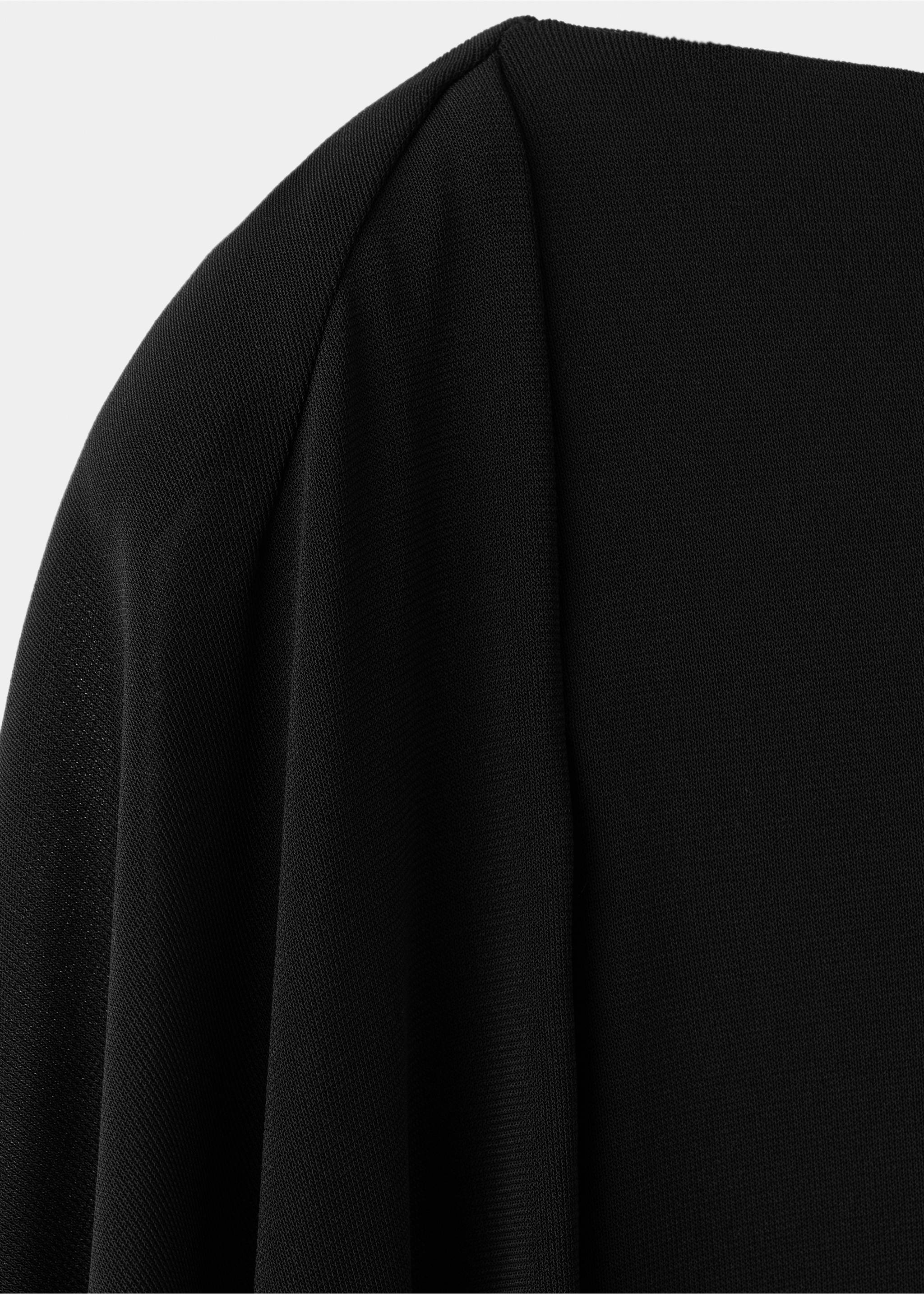 Asymmetric cape long dress - Details of the article 8, Black. Ref: 27035840-00.