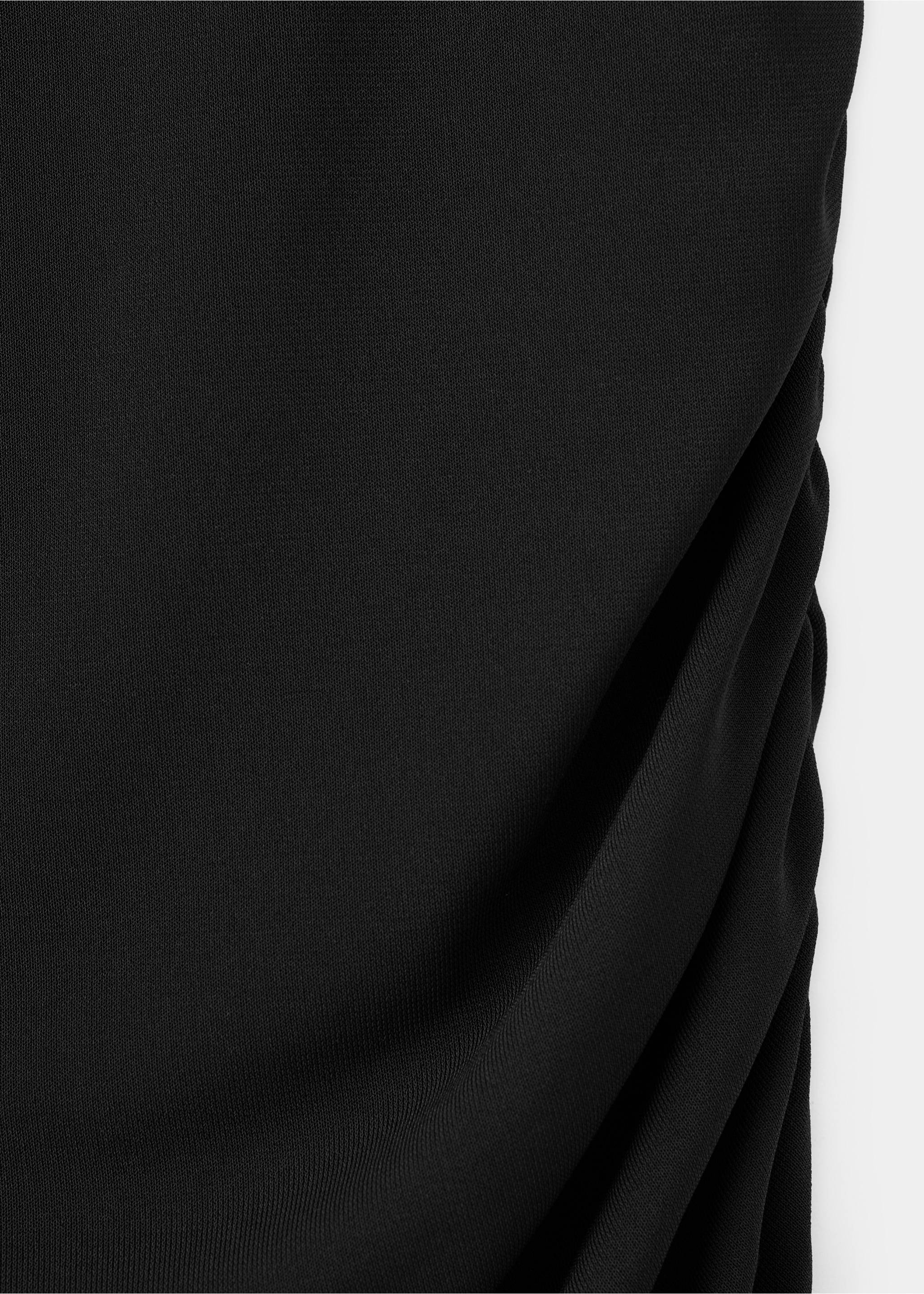 Asymmetric cape long dress - Details of the article 0, Black. Ref: 27035840-00.
