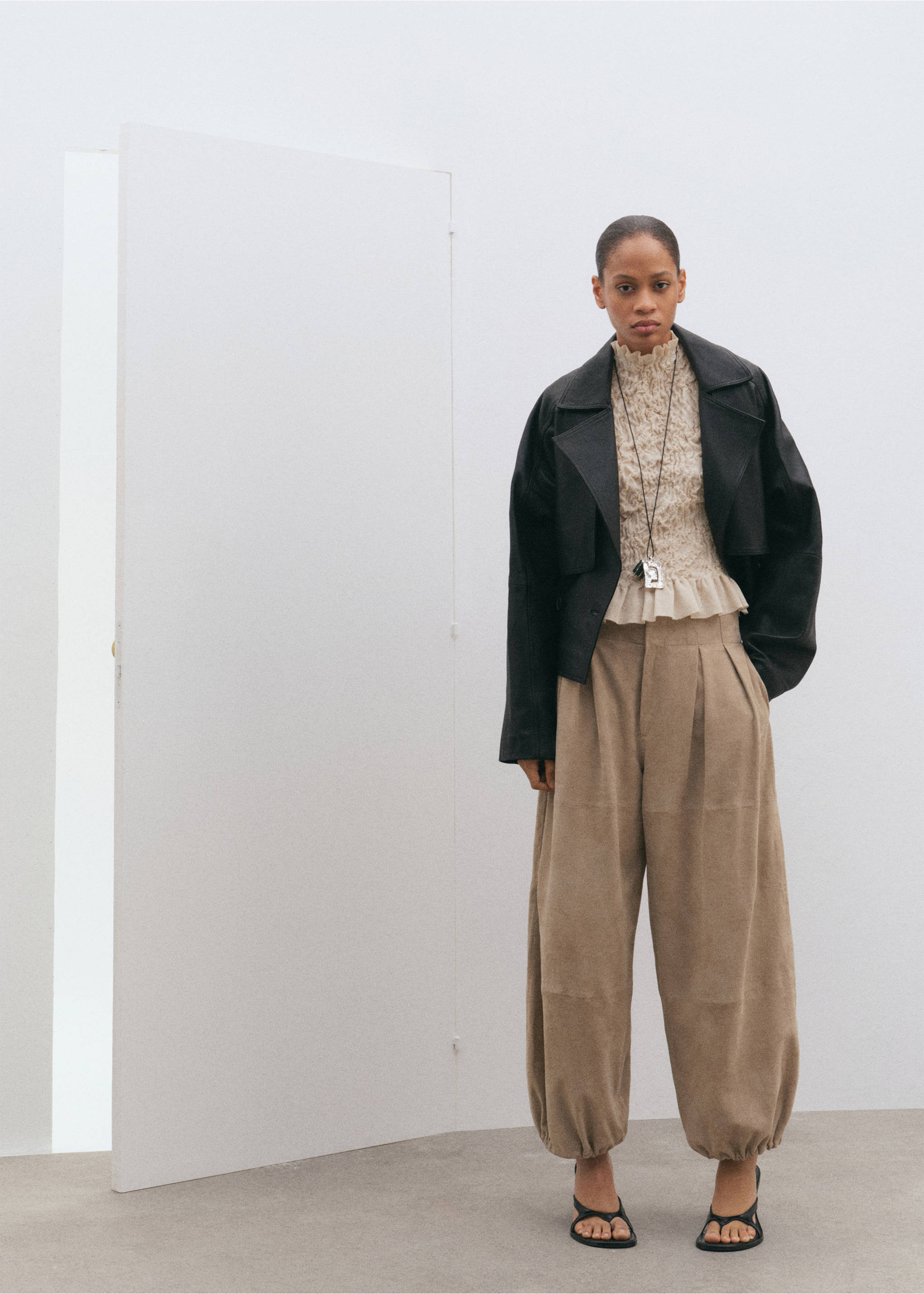 Top texturé maille - Plan général, Écru. Ref: 27035841-00.