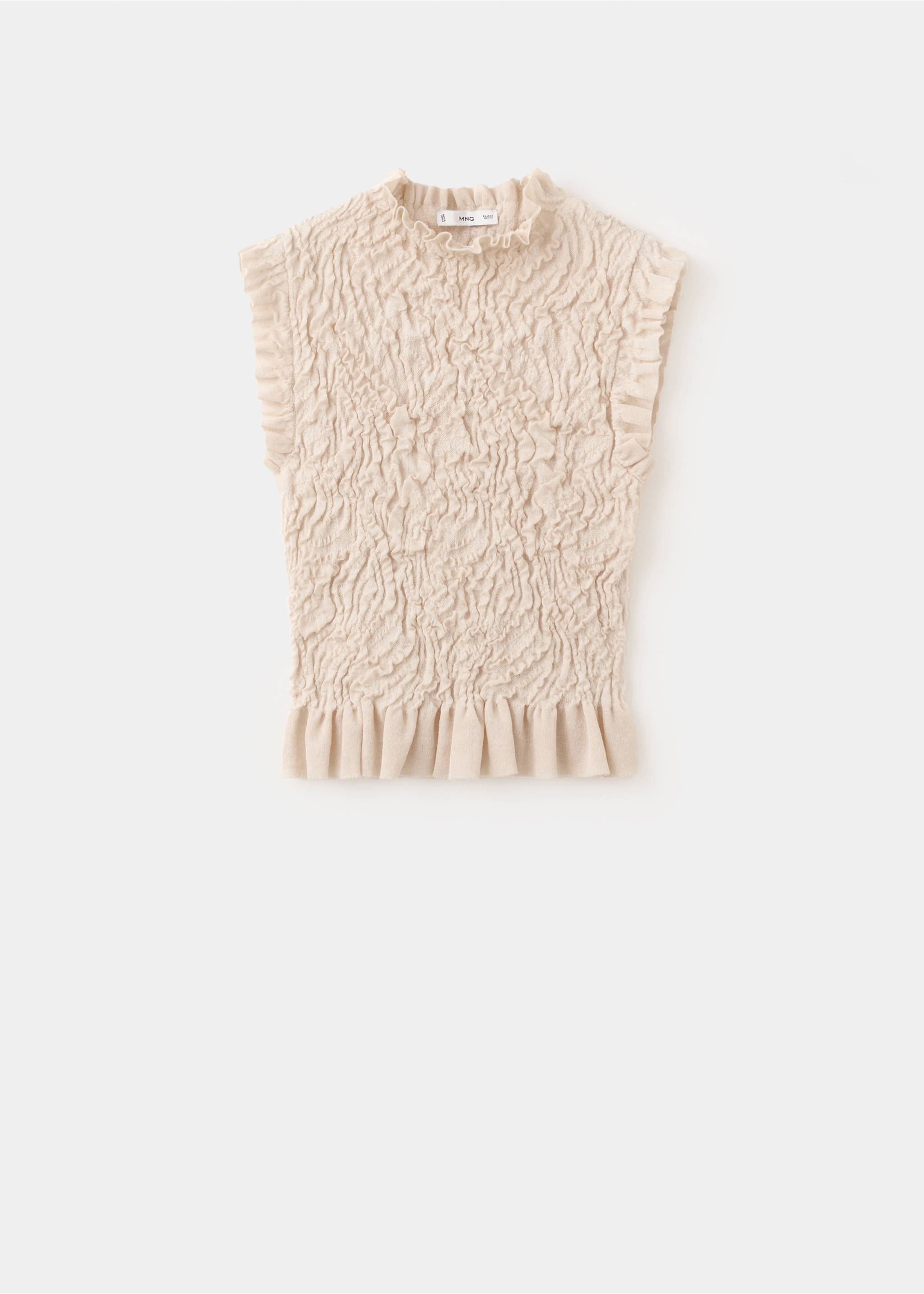 Top texturé maille - Article sans modèle, Écru. Ref: 27035841-00.