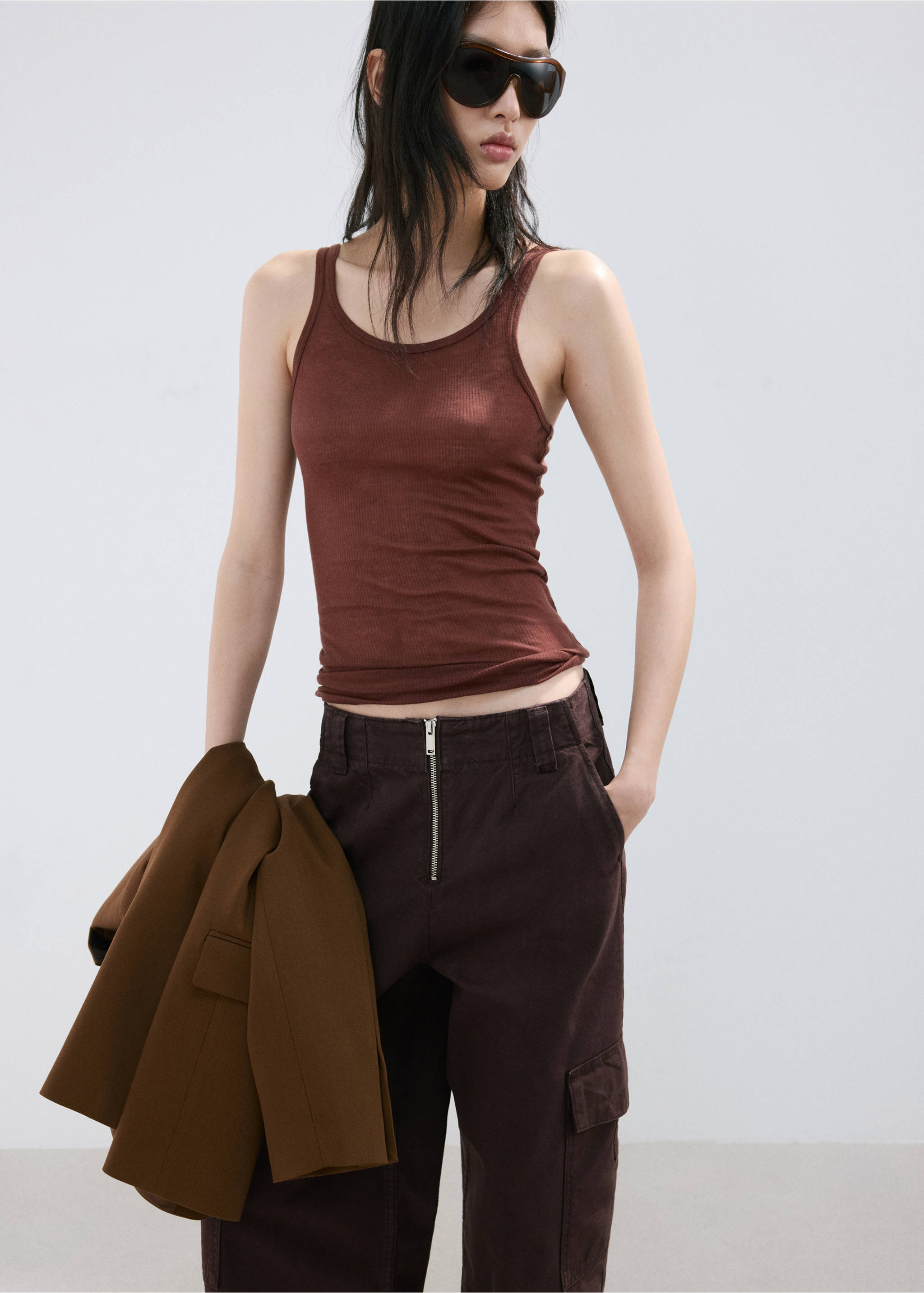 سروال جينز بجيوب واسعة - تفاصيل المنتج 1, أرجواني. Ref: 27035843-00.