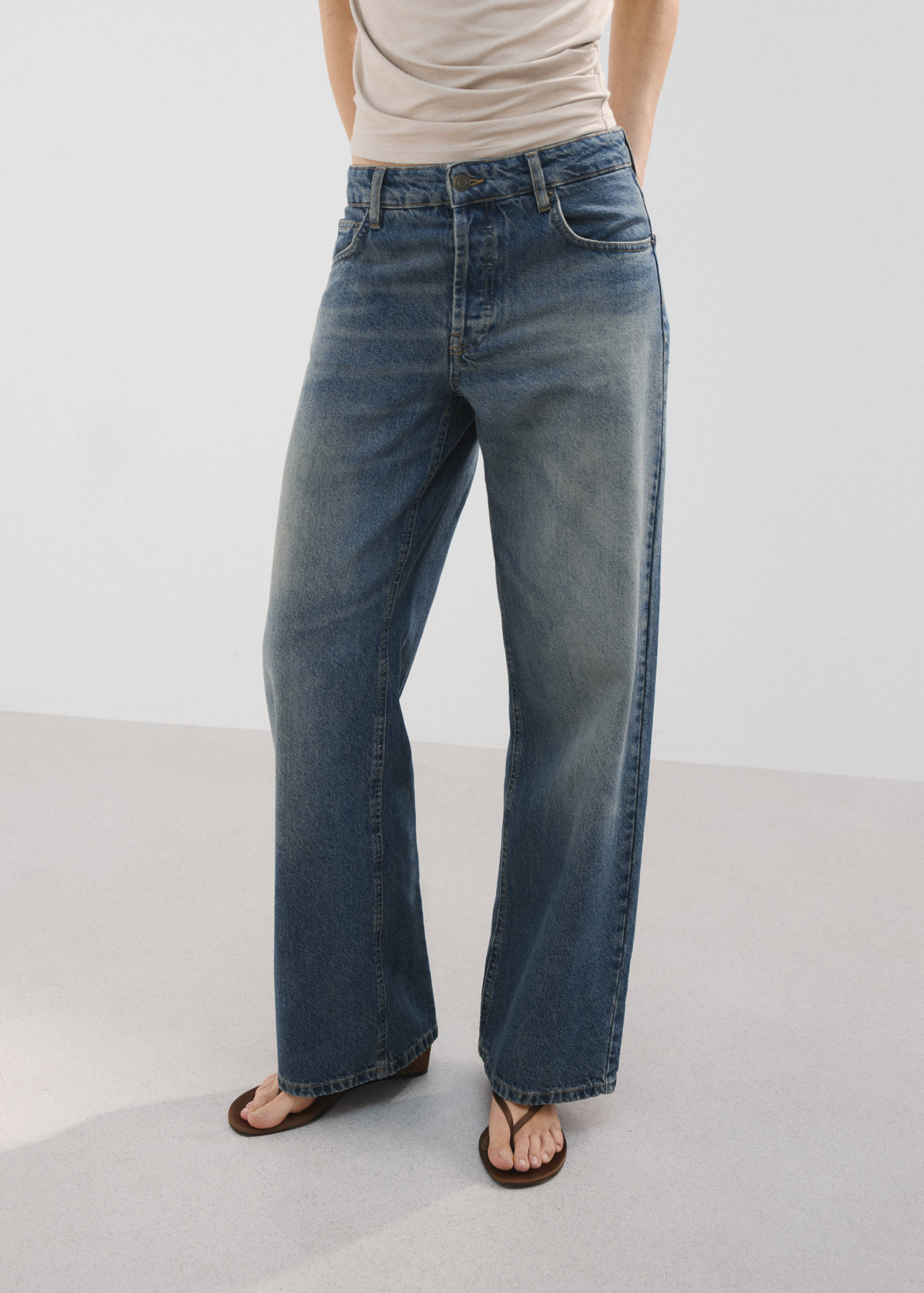 Straight low-waist jeans - Medium plane