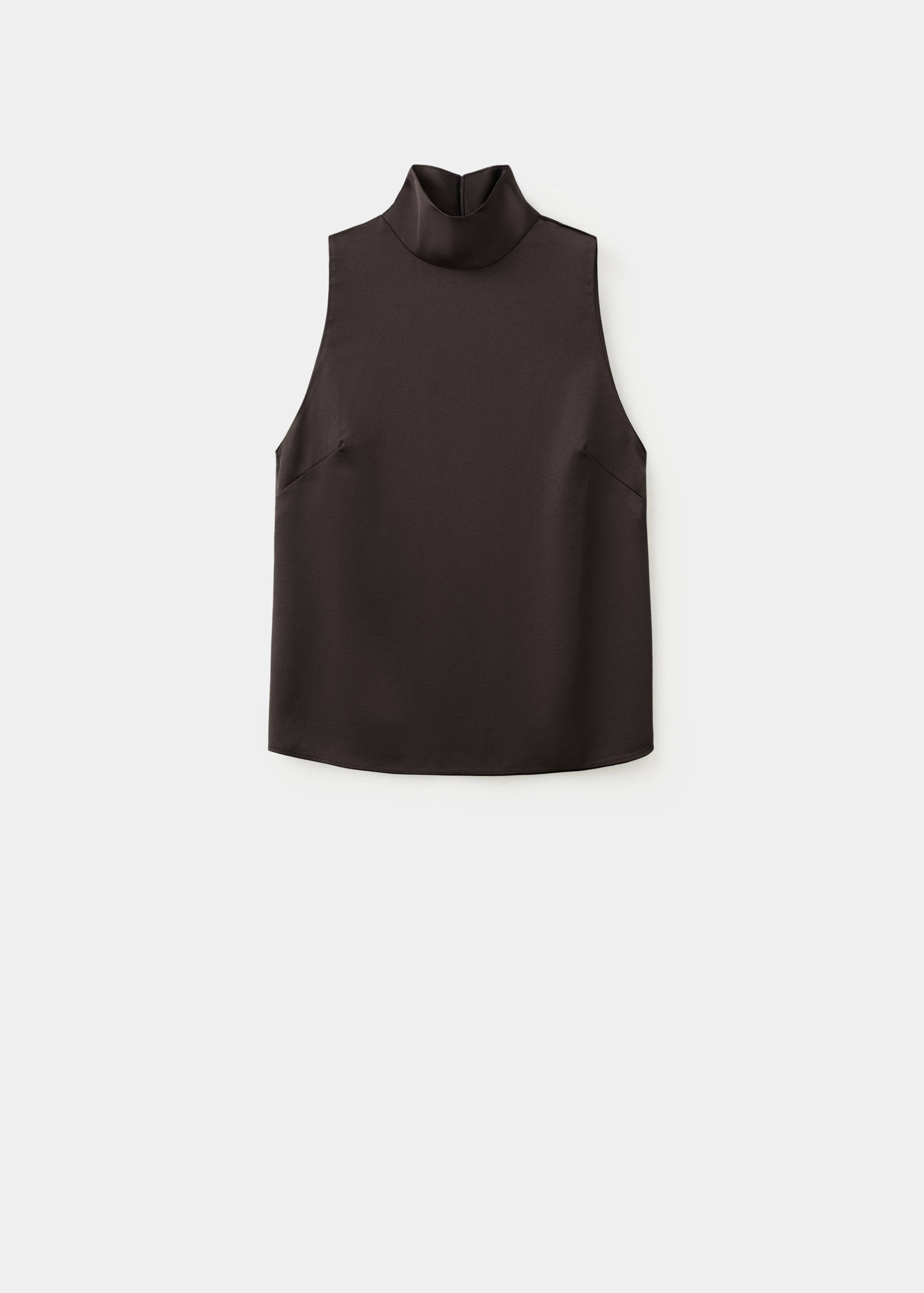 High collar satin blouse - Article without model