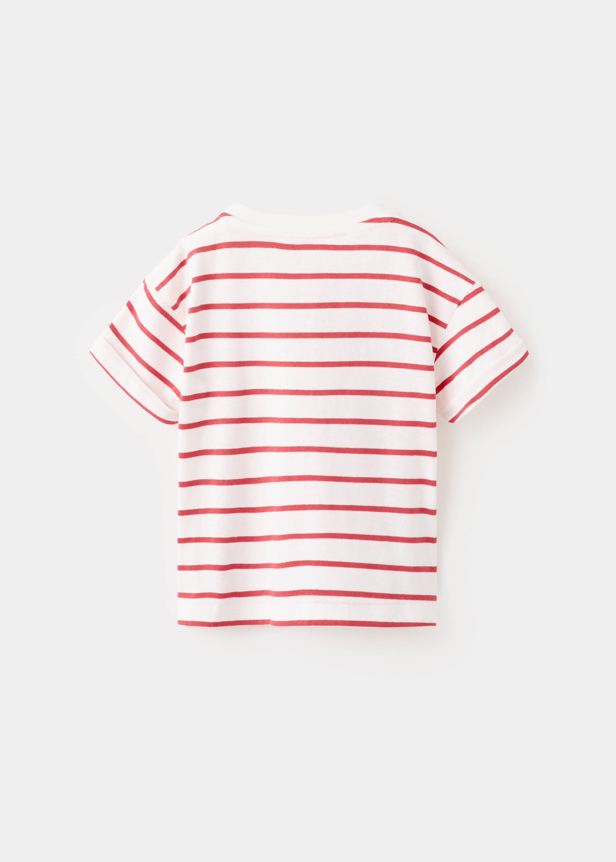 Striped T-shirt with floral embroidery - Reverse of the article