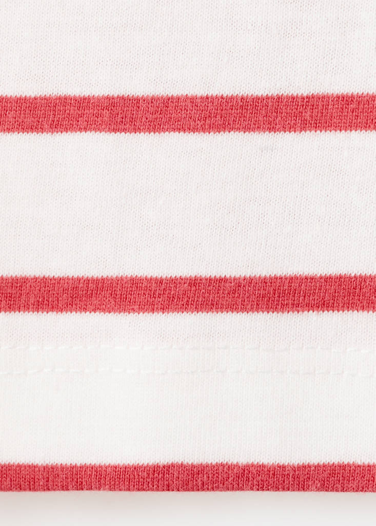 Striped t-shirt with embroidered detail — Red