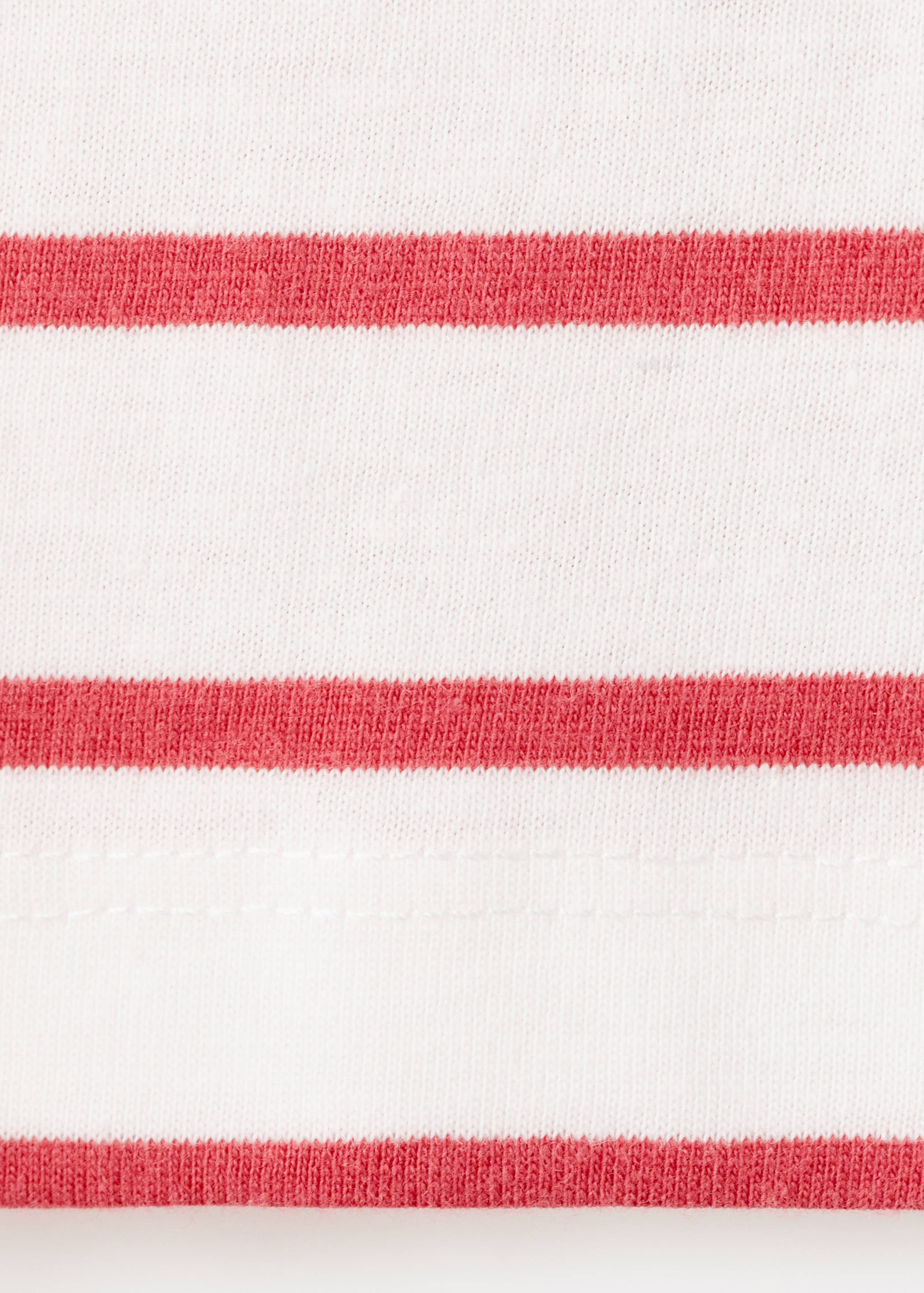 Striped T-shirt with floral embroidery - Details of the article 0