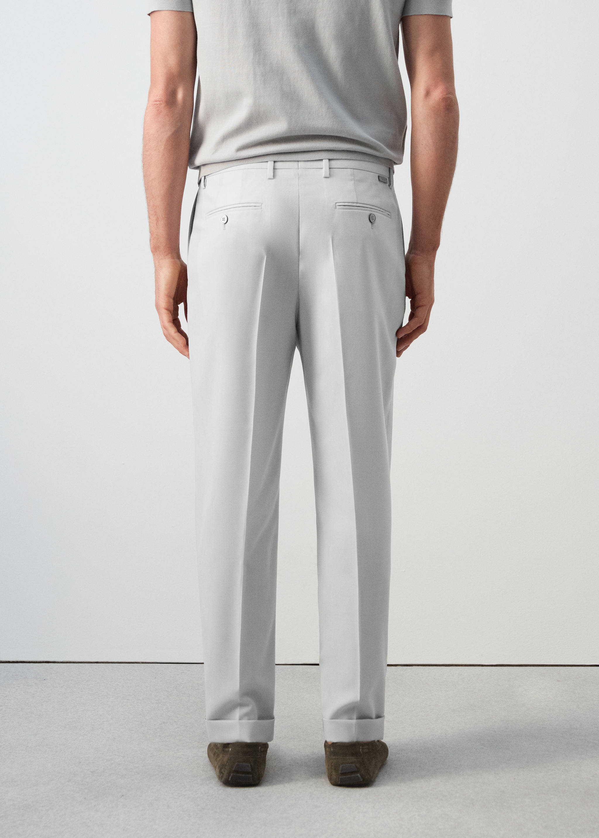 100% virgin wool regular fit trousers - Reverse of the article