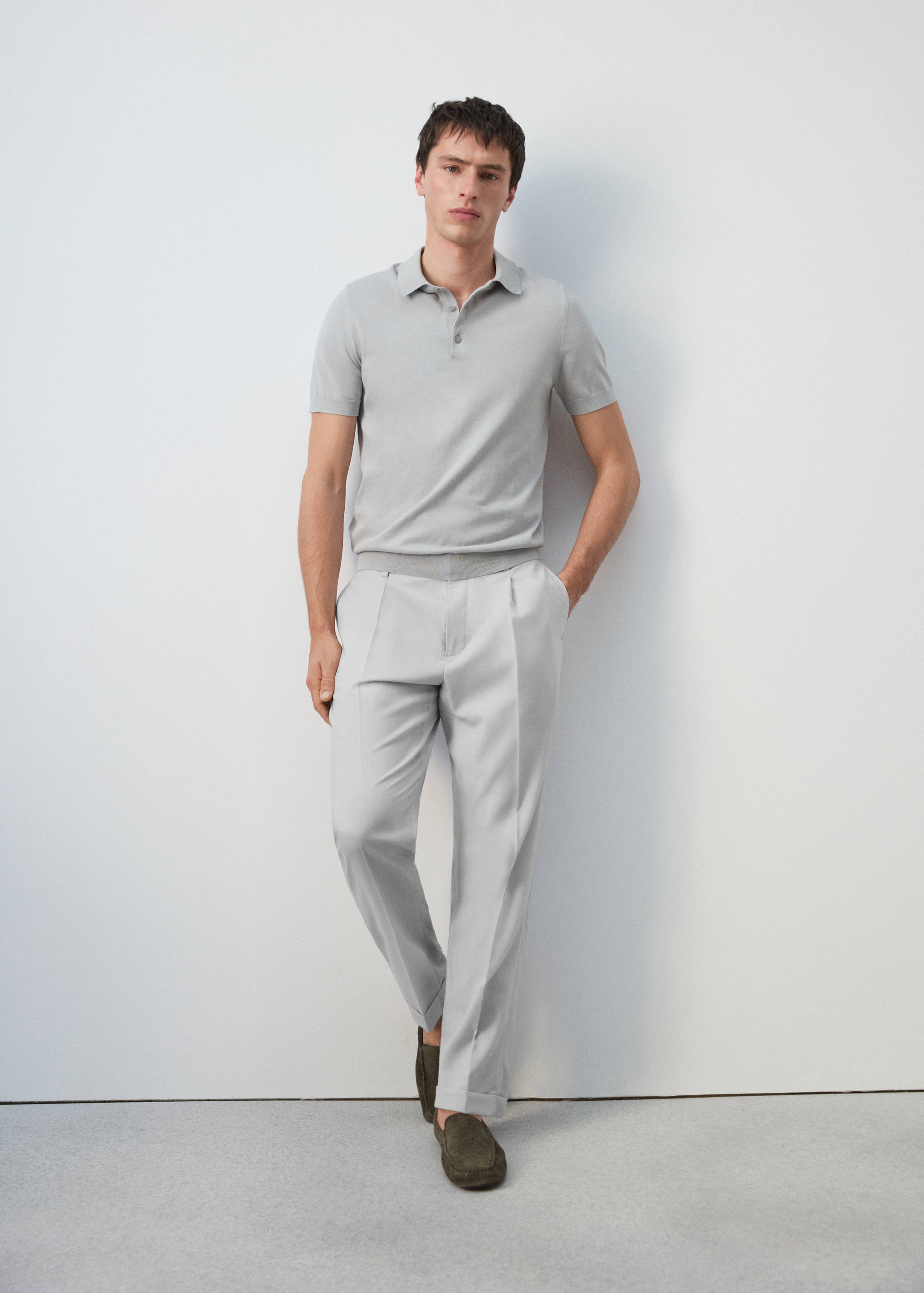 100% virgin wool regular fit trousers - Details of the article 4