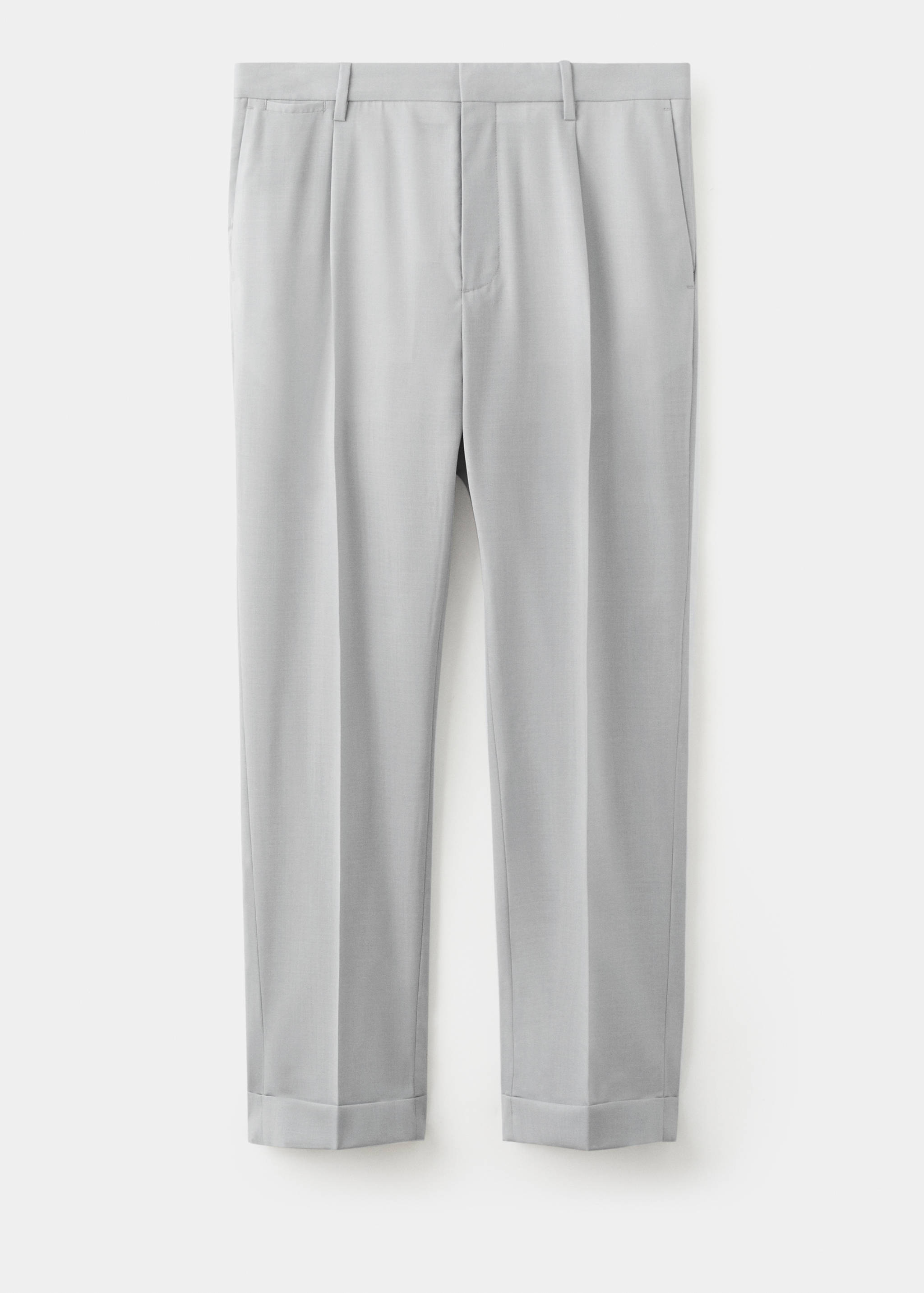 100% virgin wool regular fit trousers - Article without model