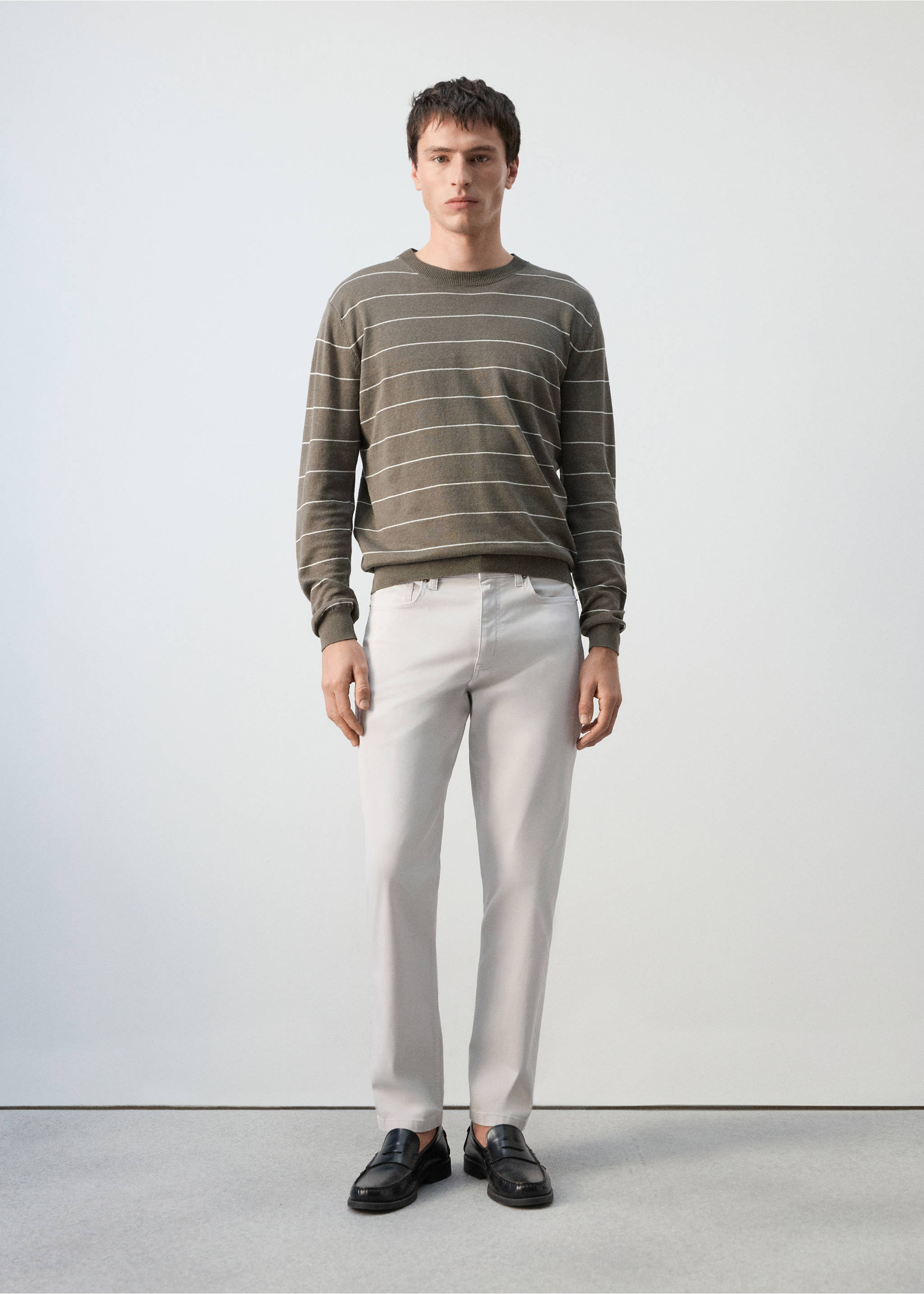 Pantalons regular fit 100% cotó - Pla general, Gris gel. Ref: 27035935-00.