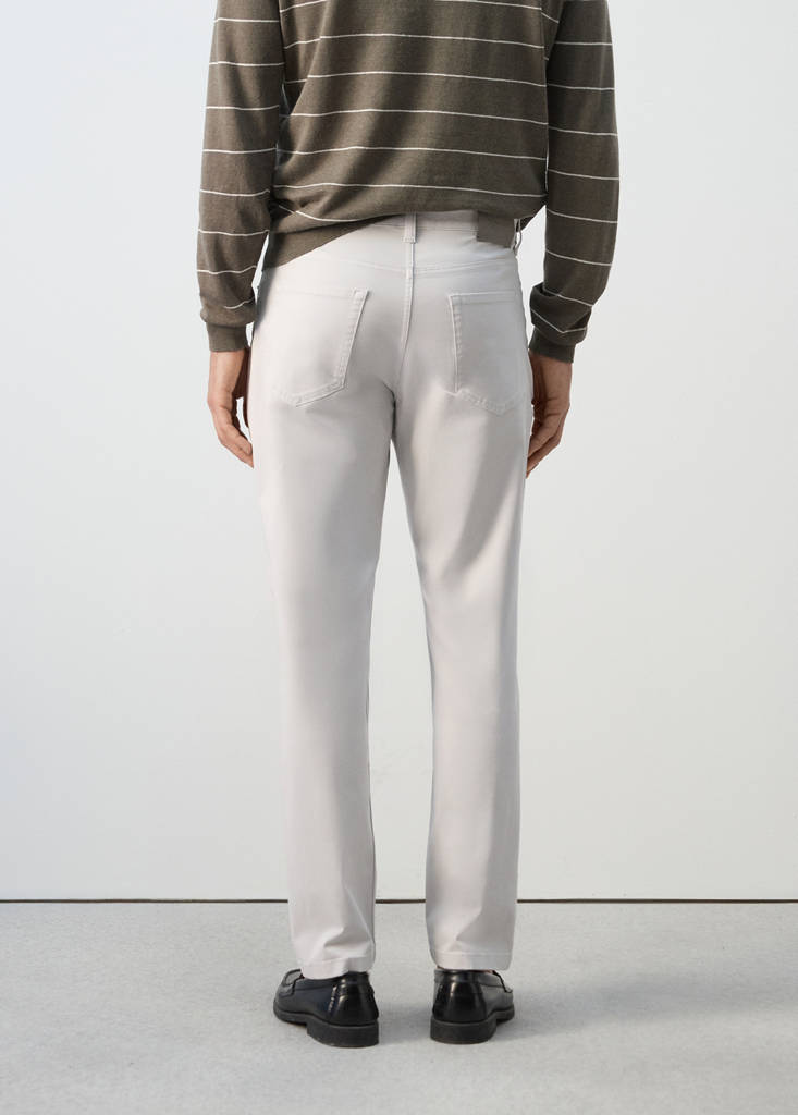 Regular-fit 100% cotton trousers — Ice Grey
