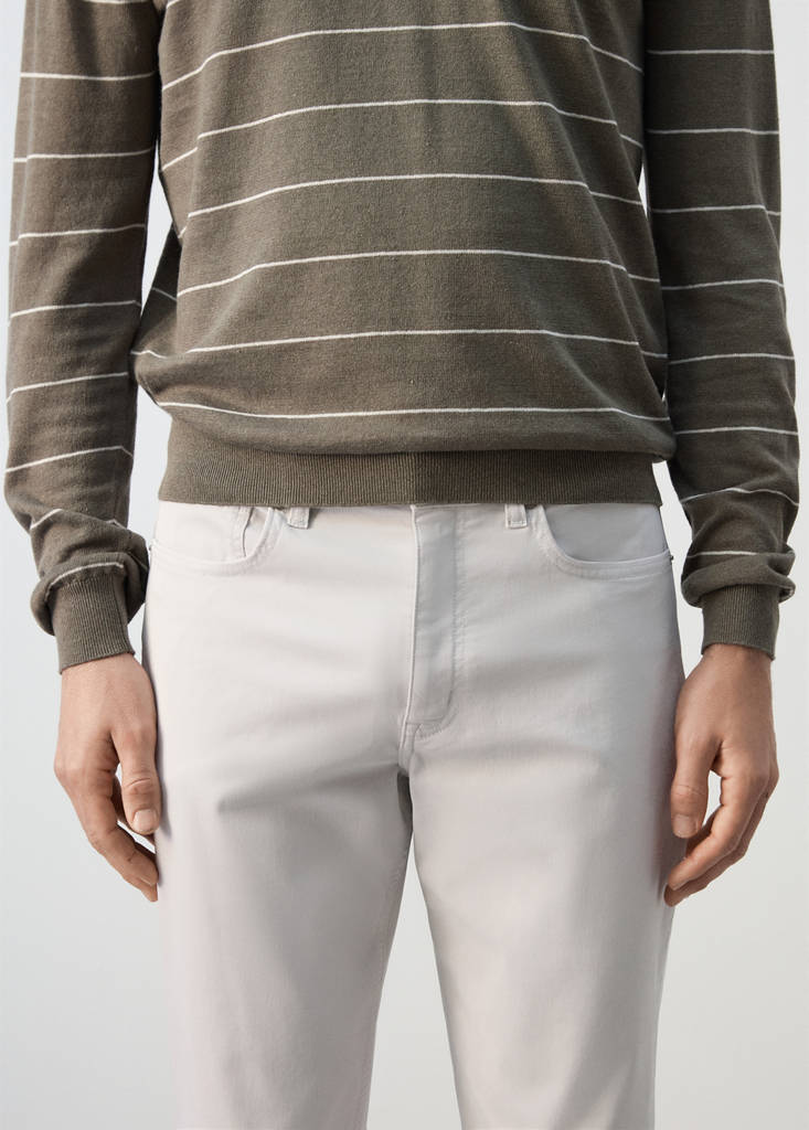 Regular-fit 100% cotton trousers — Ice Grey
