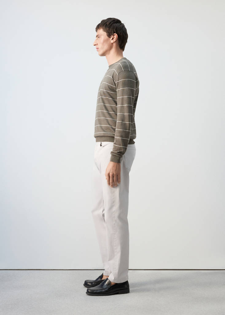 Regular-fit 100% cotton trousers — Ice Grey