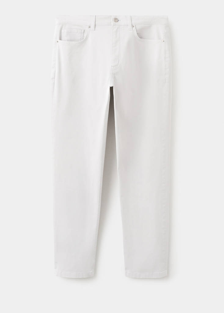 Regular-fit 100% cotton trousers — Ice Grey