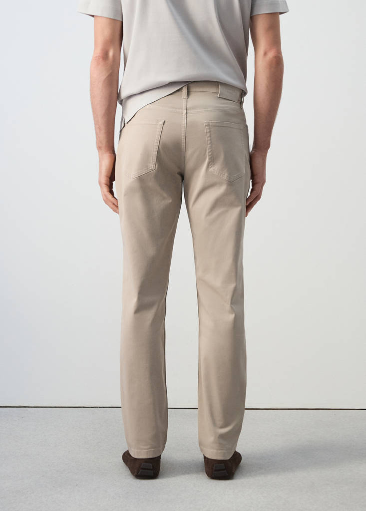 Regular-fit 100% cotton trousers — Beige