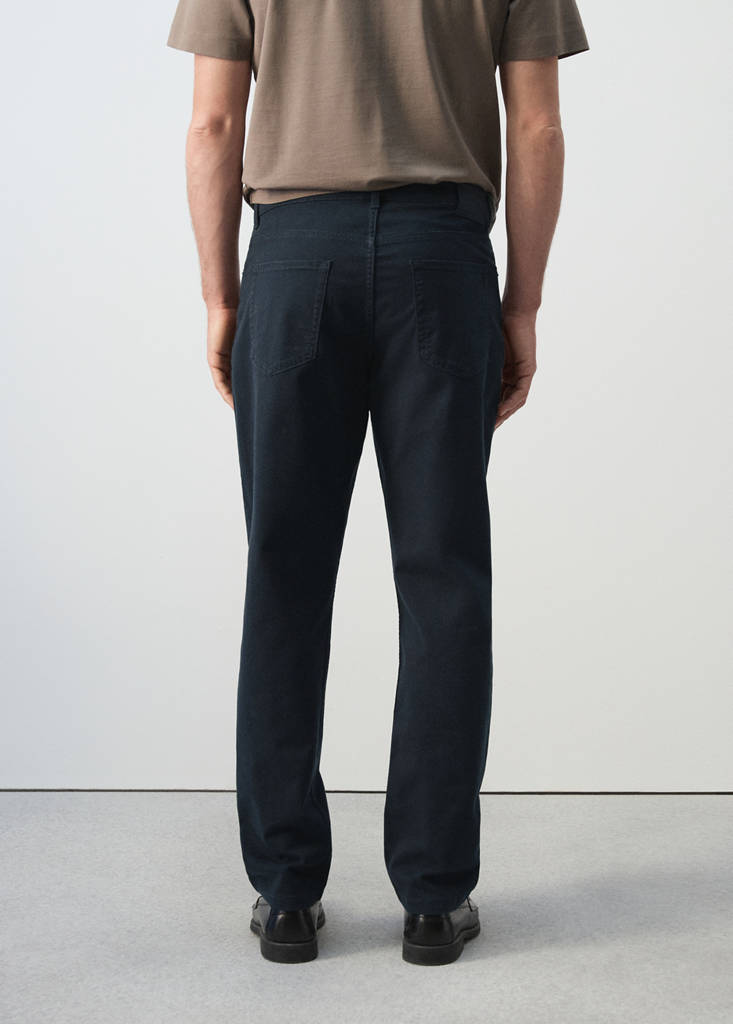 Regular-fit 100% cotton trousers — Navy