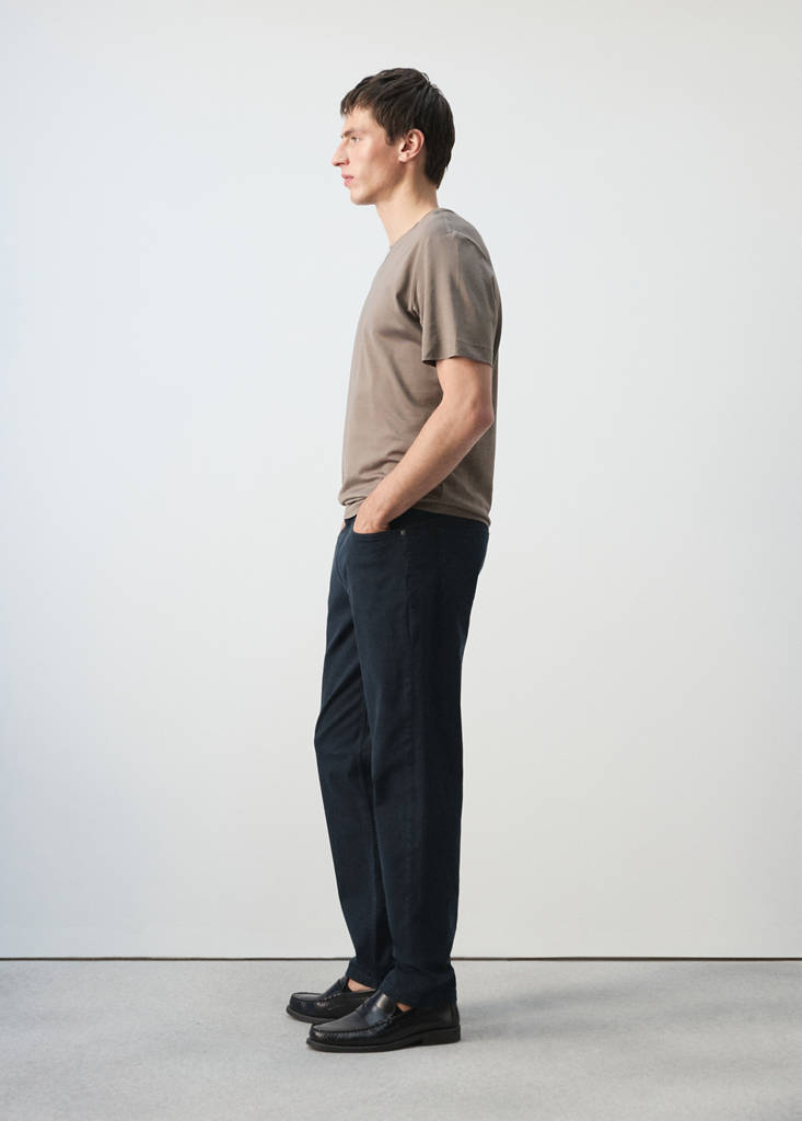 Regular-fit 100% cotton trousers — Navy