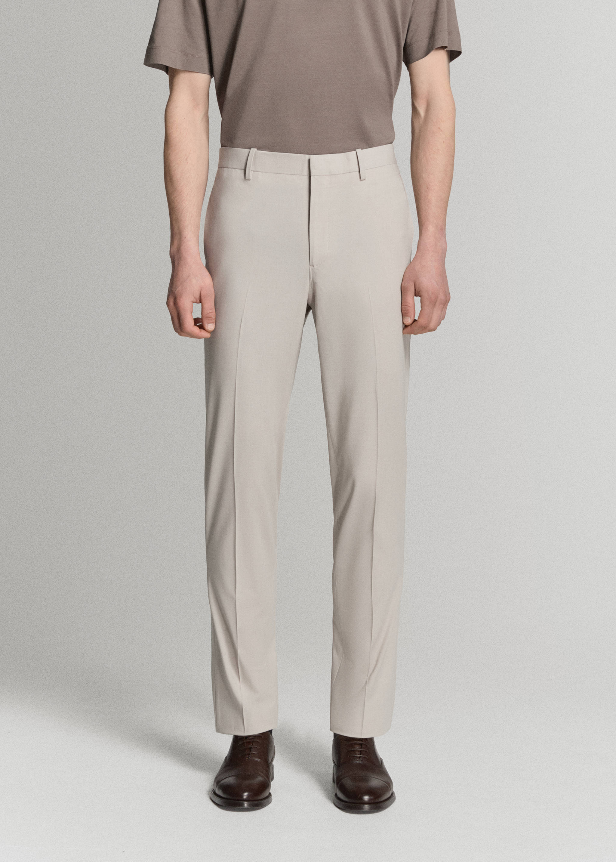 Stretch fabric super slim-fit suit trousers - Medium plane