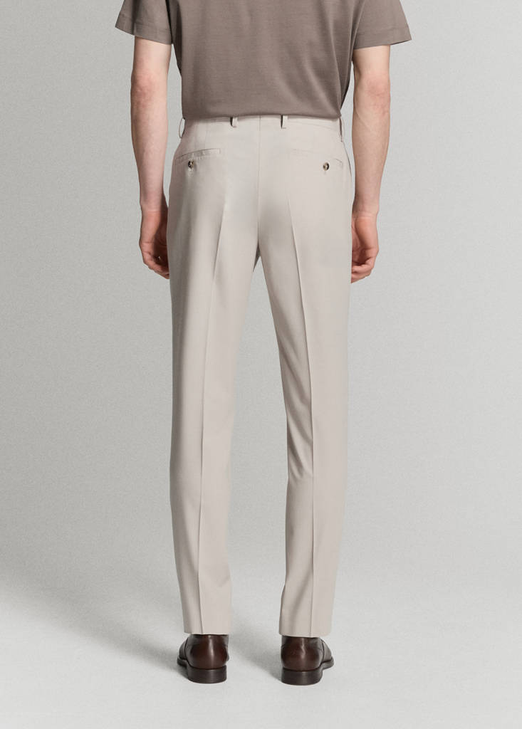Stretch fabric super slim-fit suit trousers — Ecru