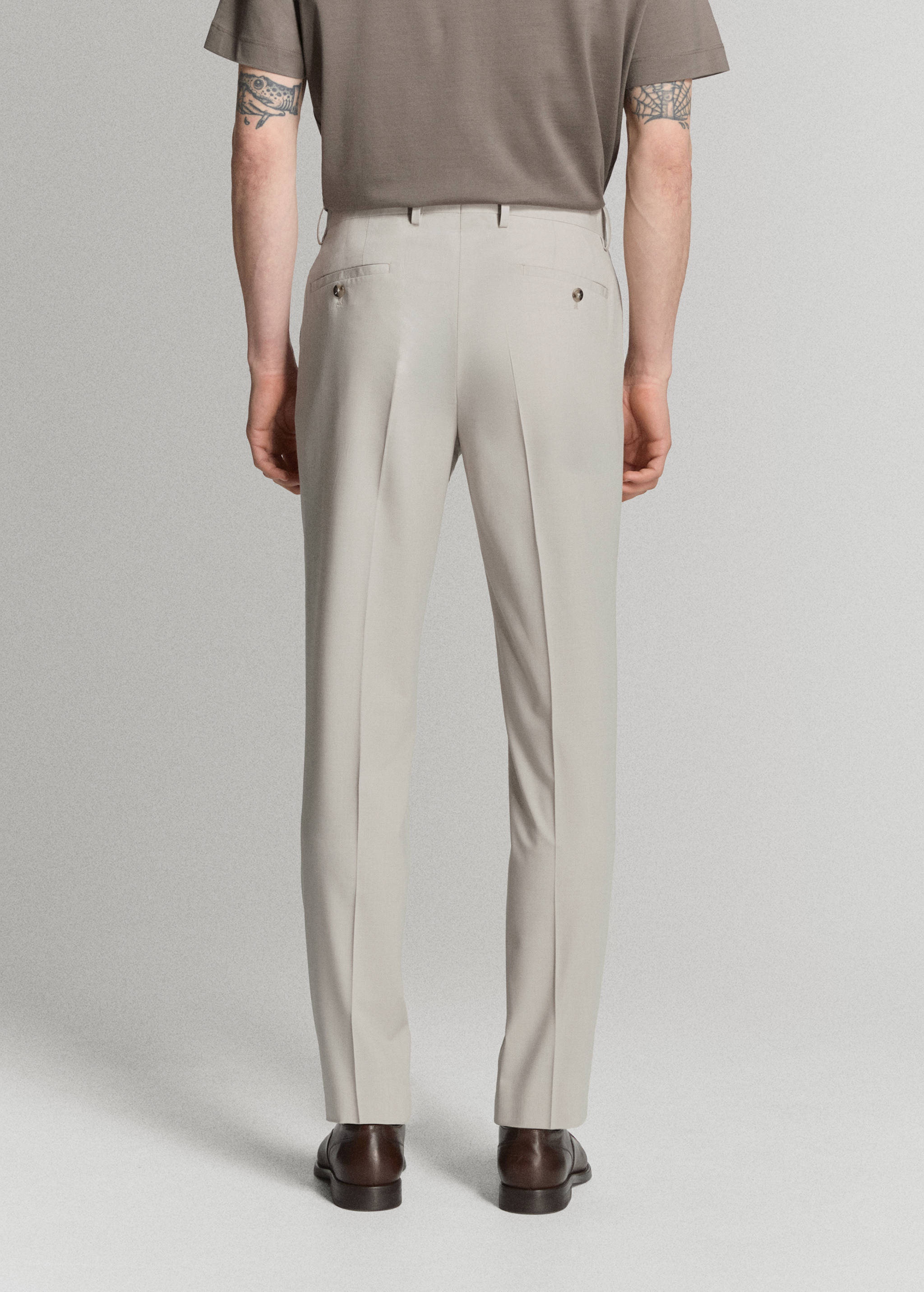 Stretch fabric super slim-fit suit trousers - Reverse of the article