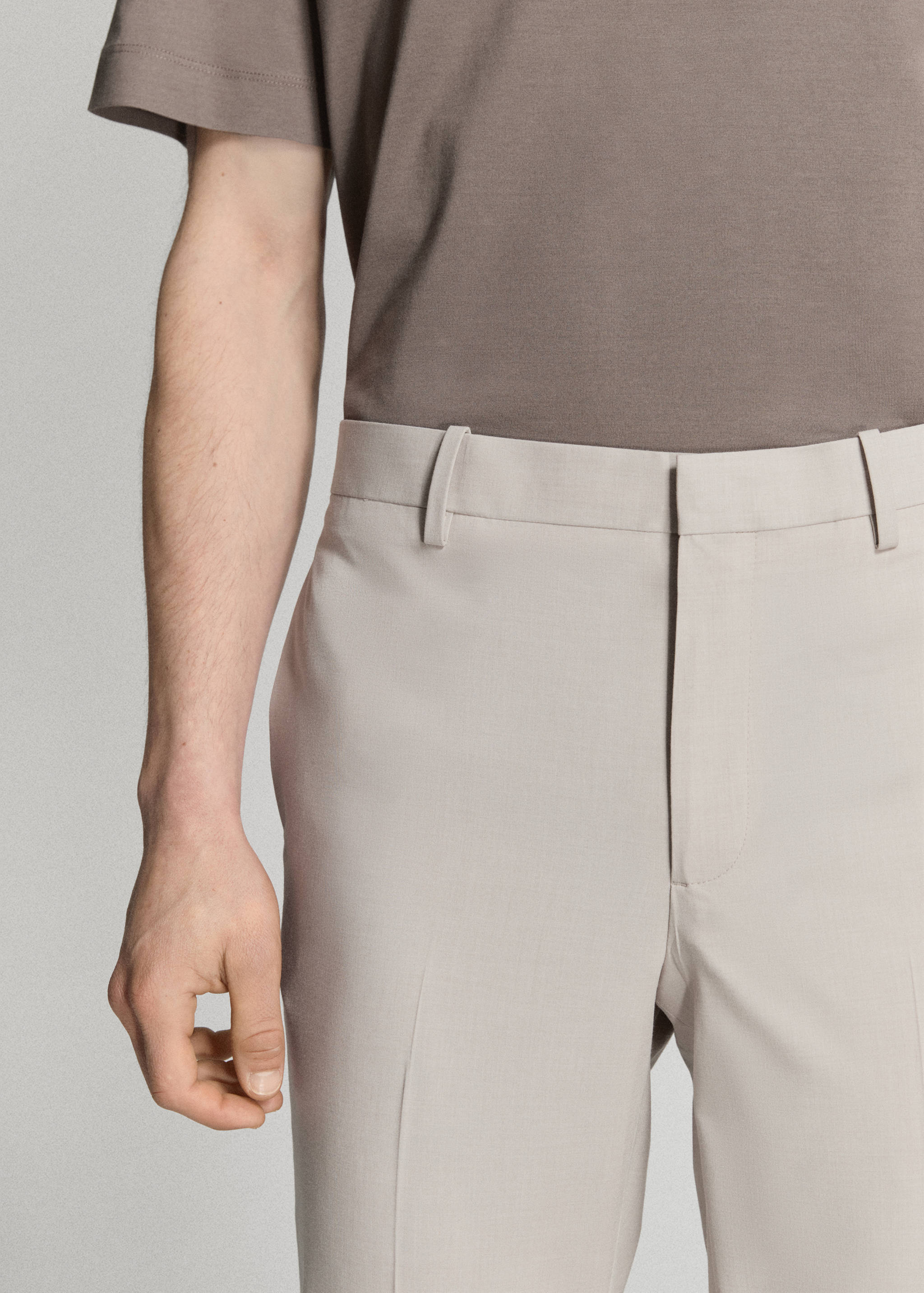 Stretch fabric super slim-fit suit trousers - Details of the article 1