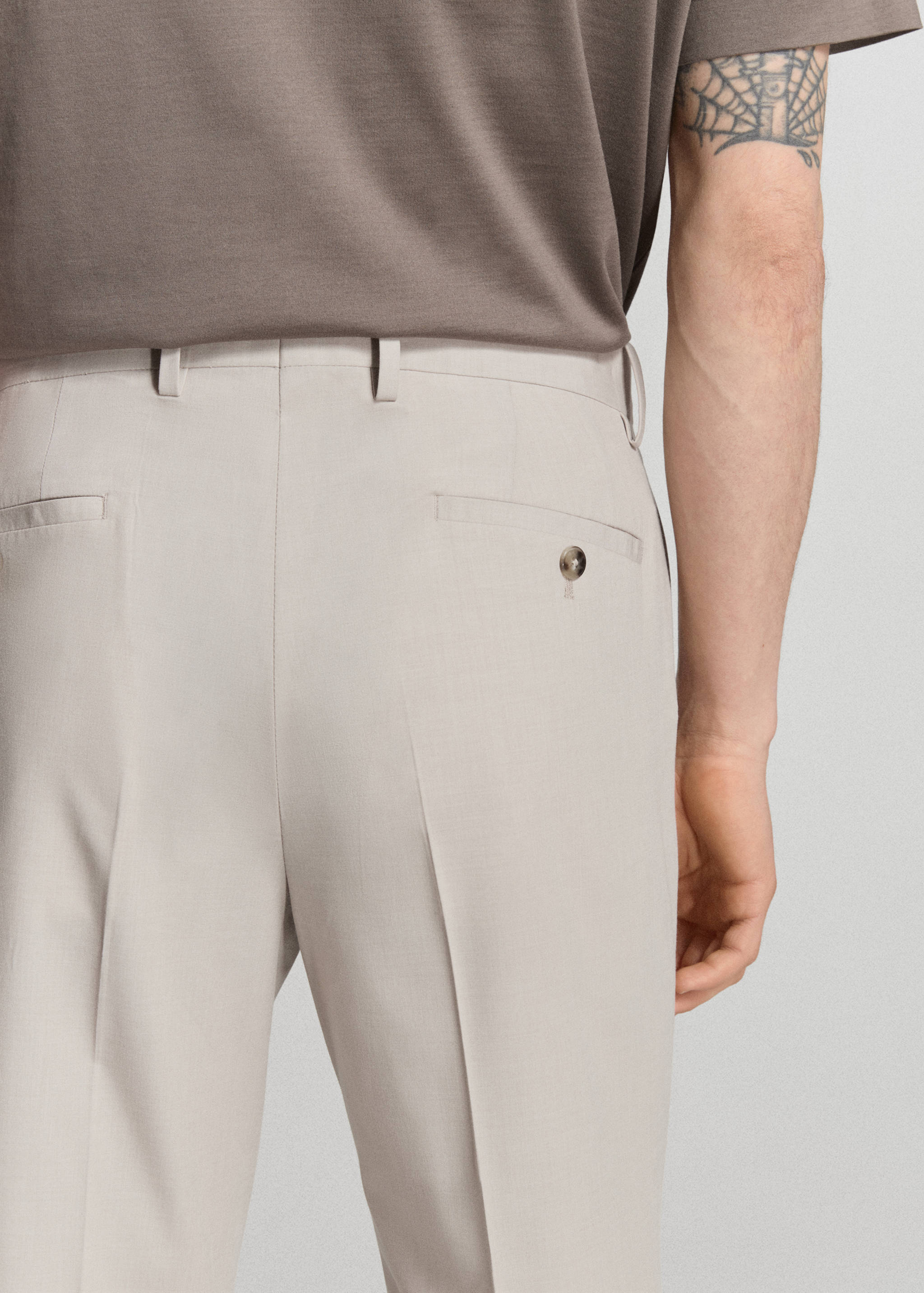 Stretch fabric super slim-fit suit trousers - Details of the article 6