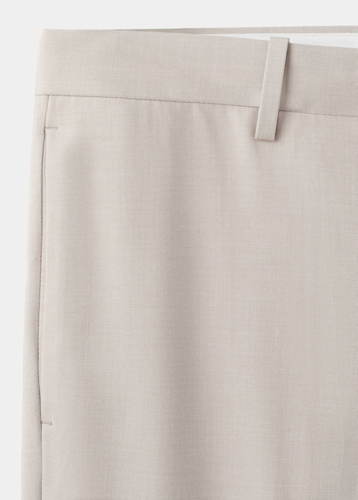 Stretch fabric super slim-fit suit trousers — Ecru