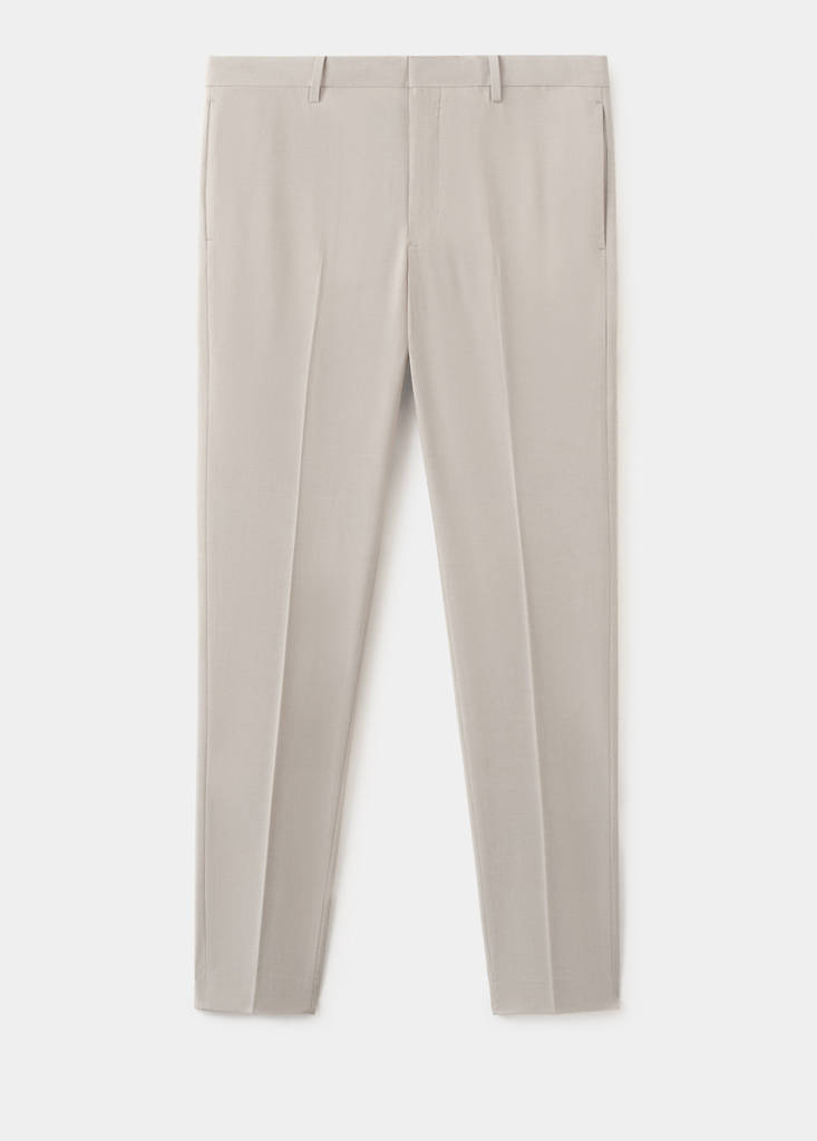 Stretch fabric super slim-fit suit trousers — Ecru