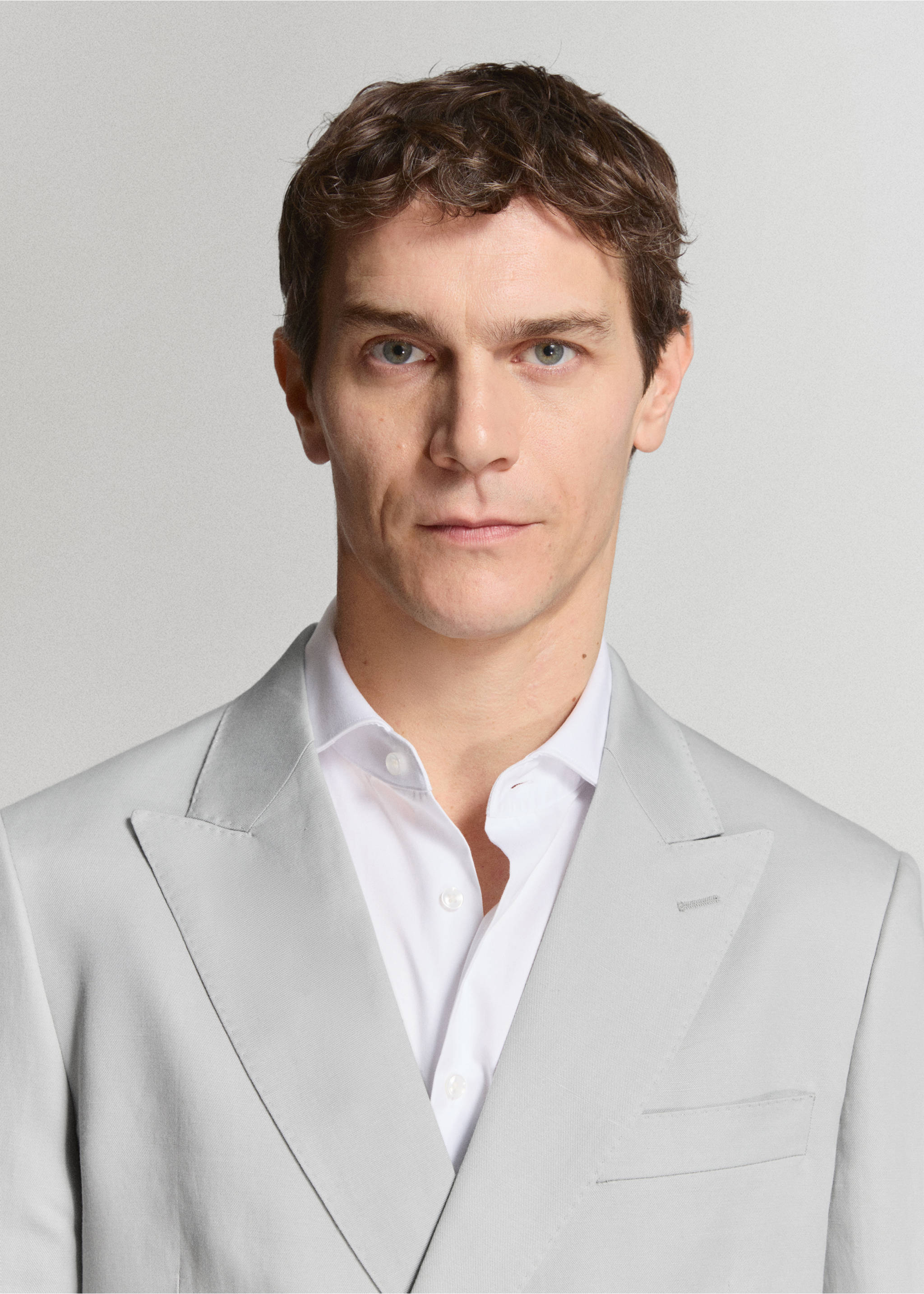 Amalfi slim fit double-breasted blazer - Details of the article 1, Sky Blue. Ref: 27035937-02.