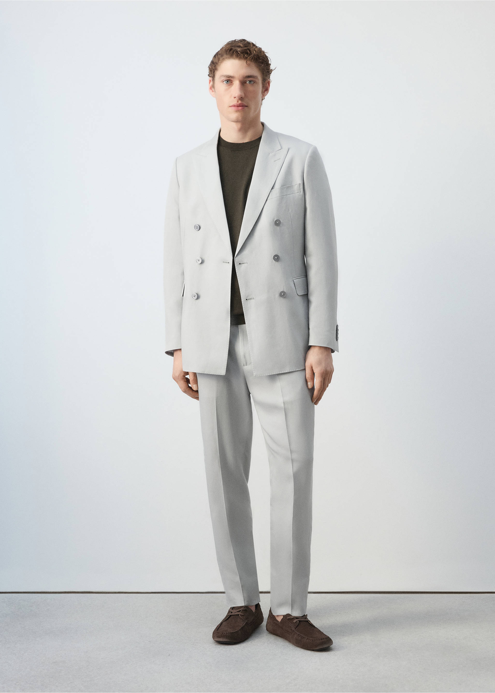 Amalfi slim fit double-breasted blazer - General plane, Sky Blue. Ref: 27035937-03.