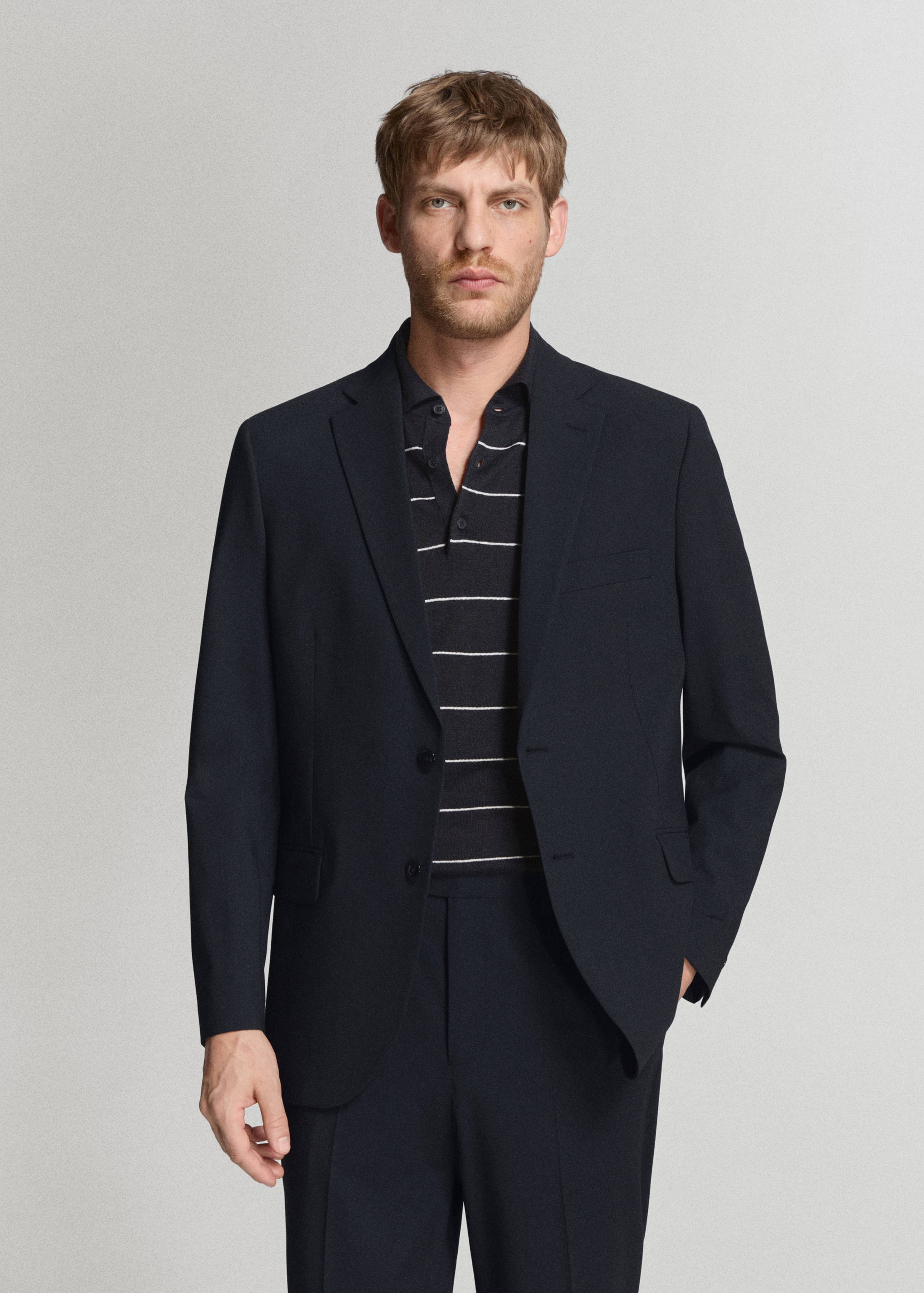 London regular-fit suit jacket - Medium plane